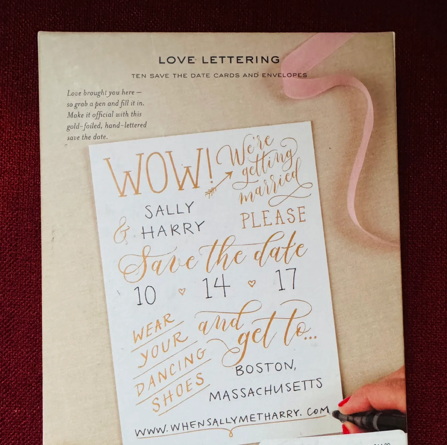 💍 Love Lettering - 10 Wedding Save The Date Cards image indicator(3)