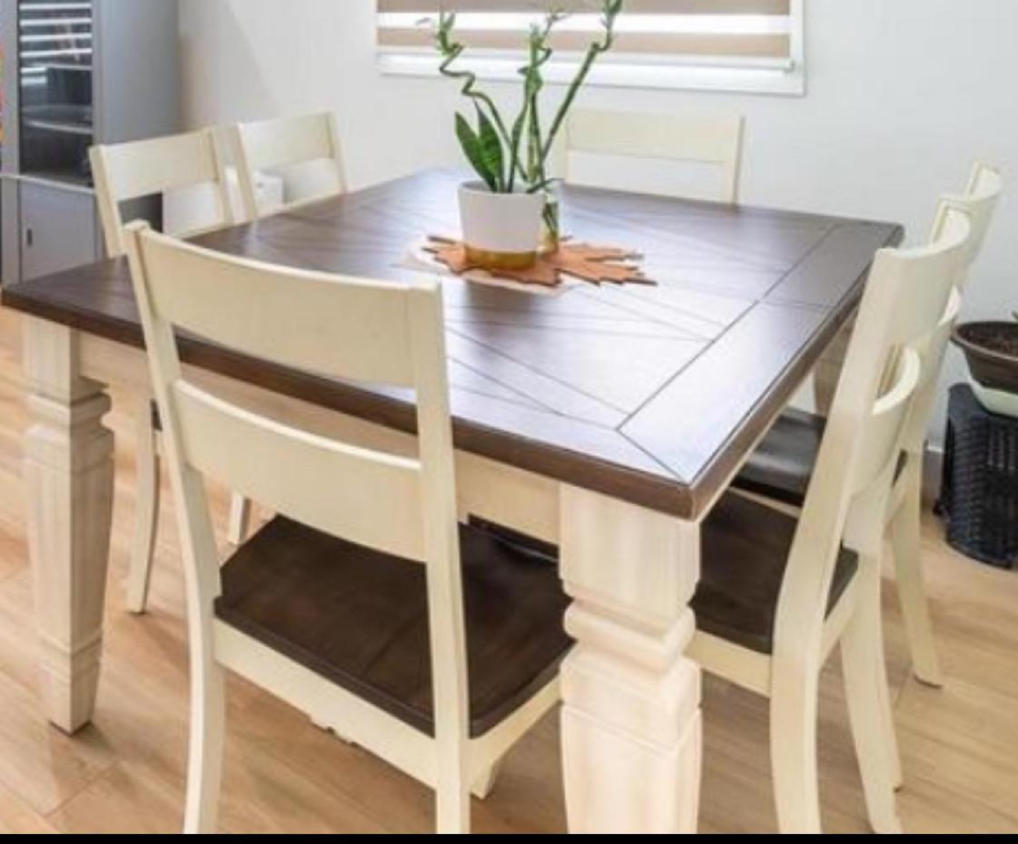 Square Dining Table with Six Chairs