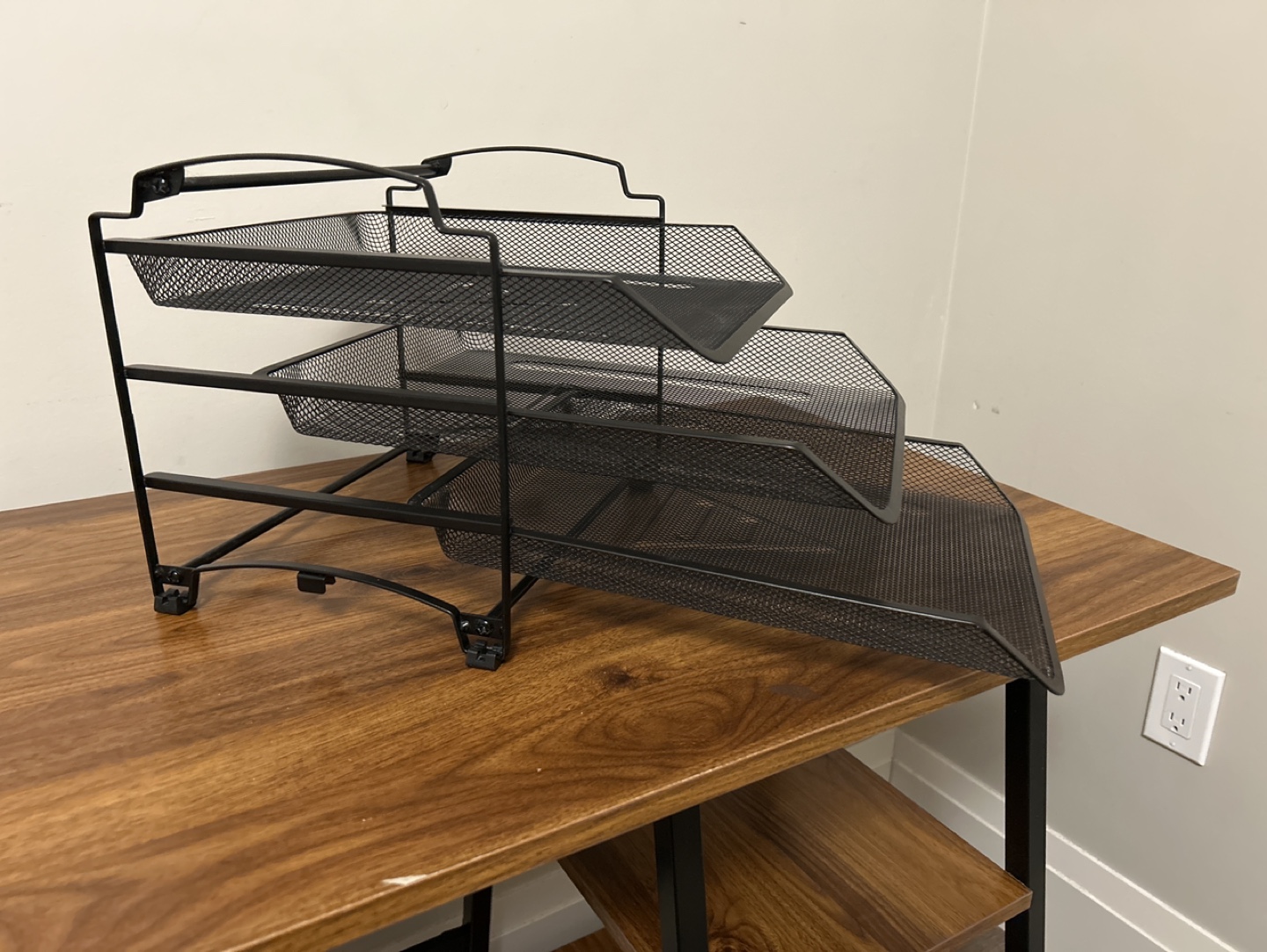 Three-Tier Black Metal Mesh Desk Organiser - photo 4
