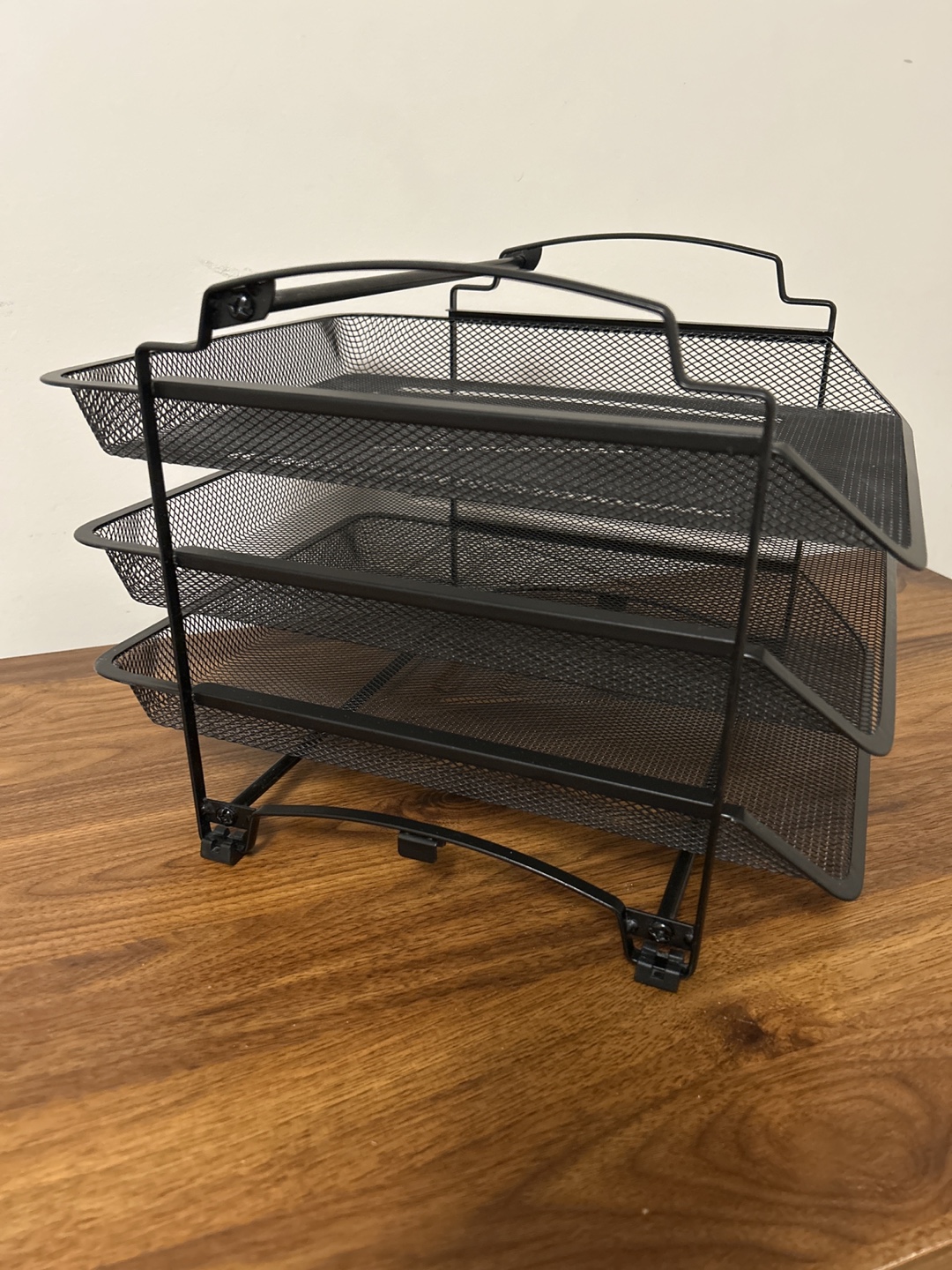 Three-Tier Black Metal Mesh Desk Organiser - photo 3