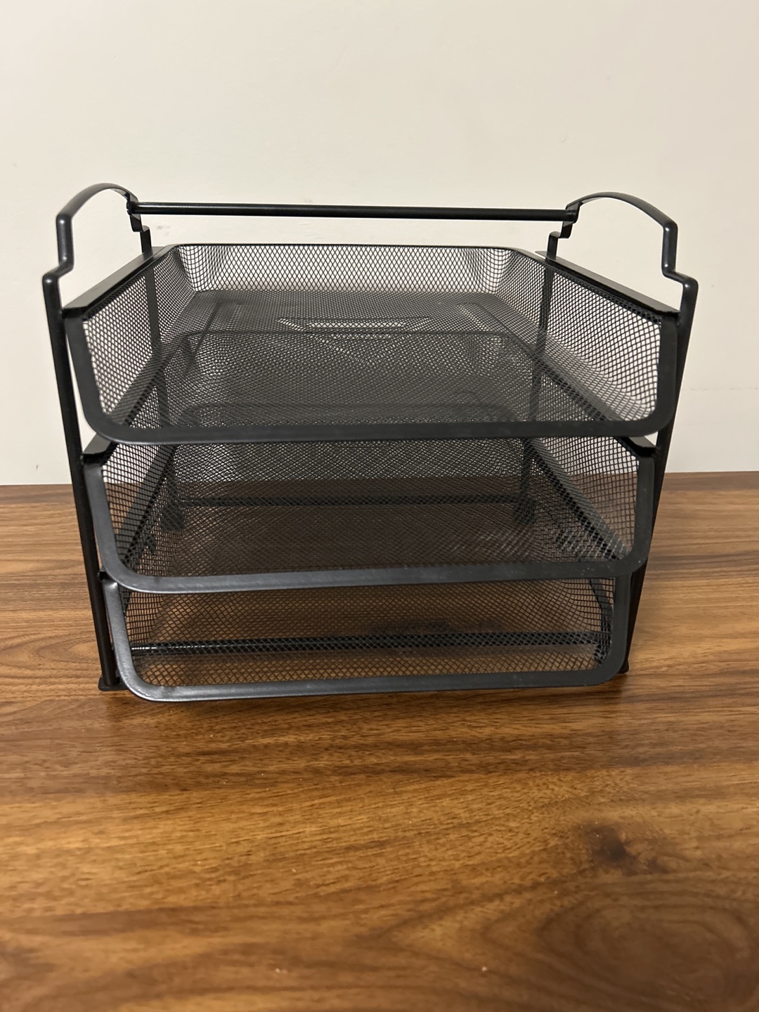 Three-Tier Black Metal Mesh Desk Organiser - photo 2