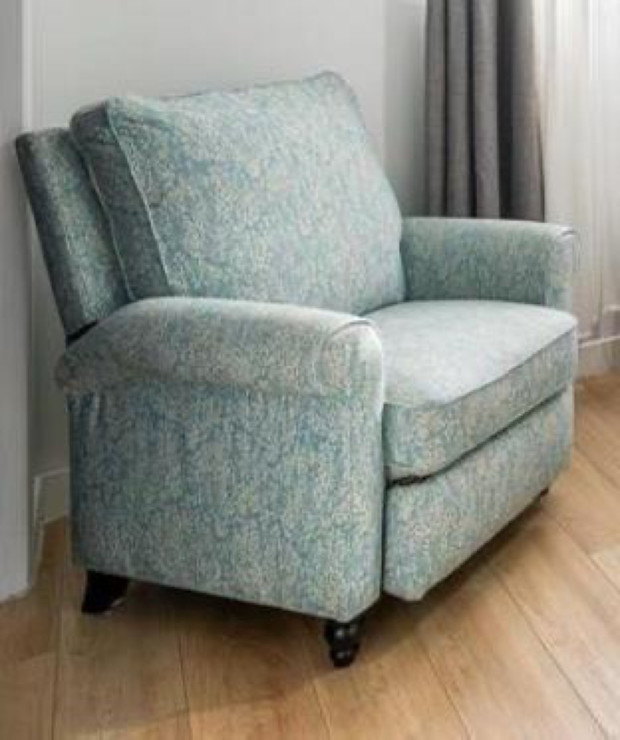 Recliner Chair Teal Floral Pattern