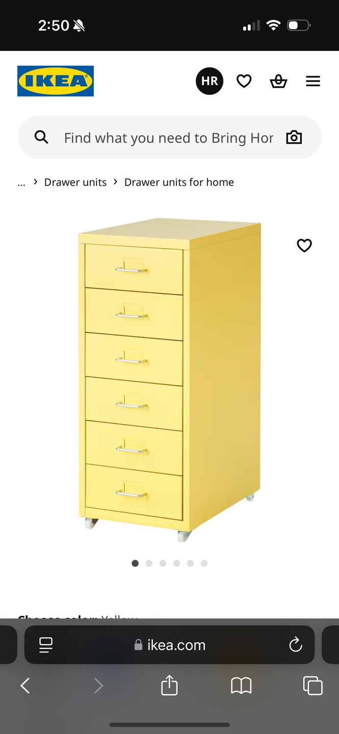 IKEA Yellow 6-Drawer Mobile Filing Cabinet - photo 3