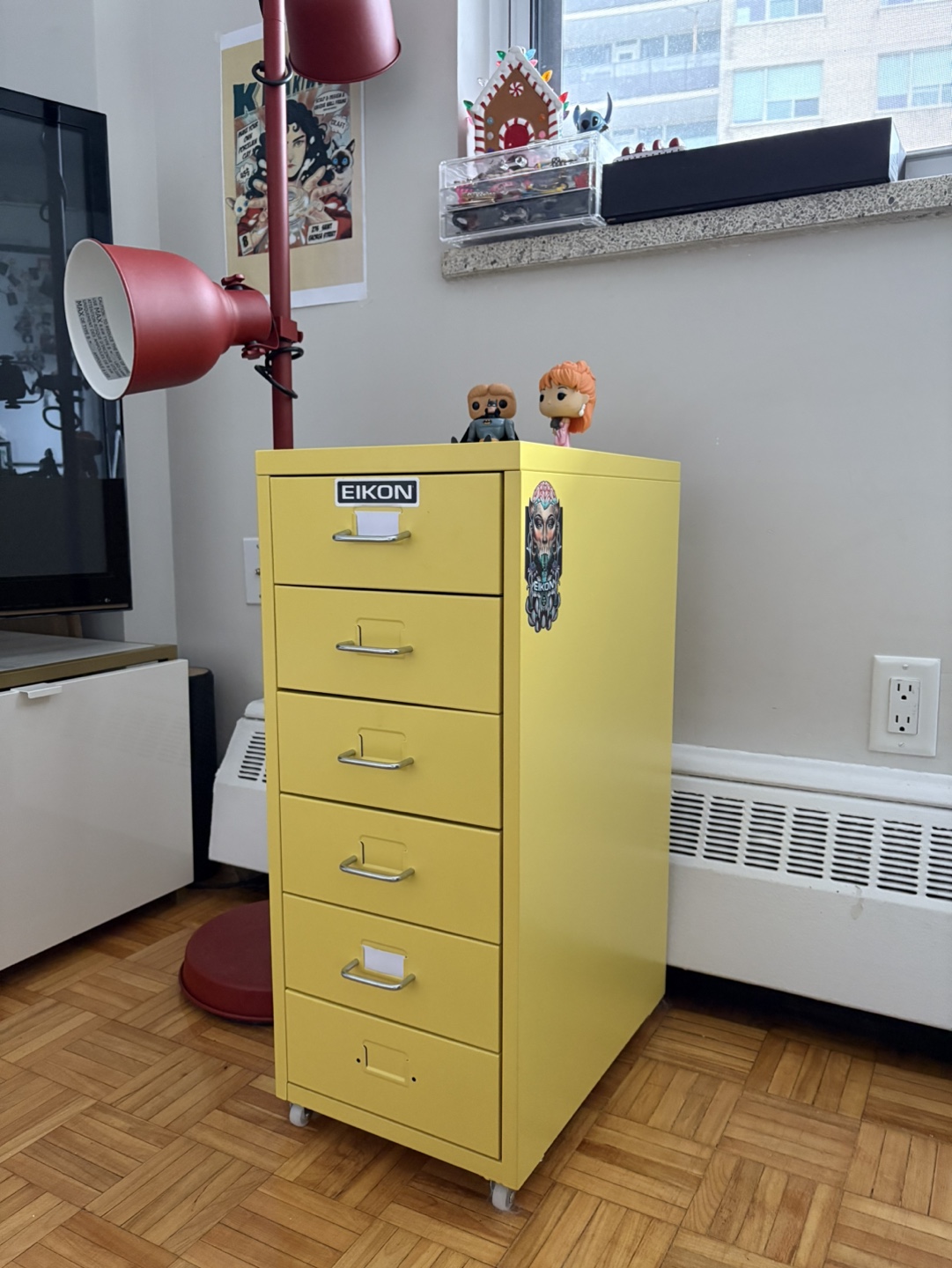 IKEA Yellow 6-Drawer Mobile Filing Cabinet