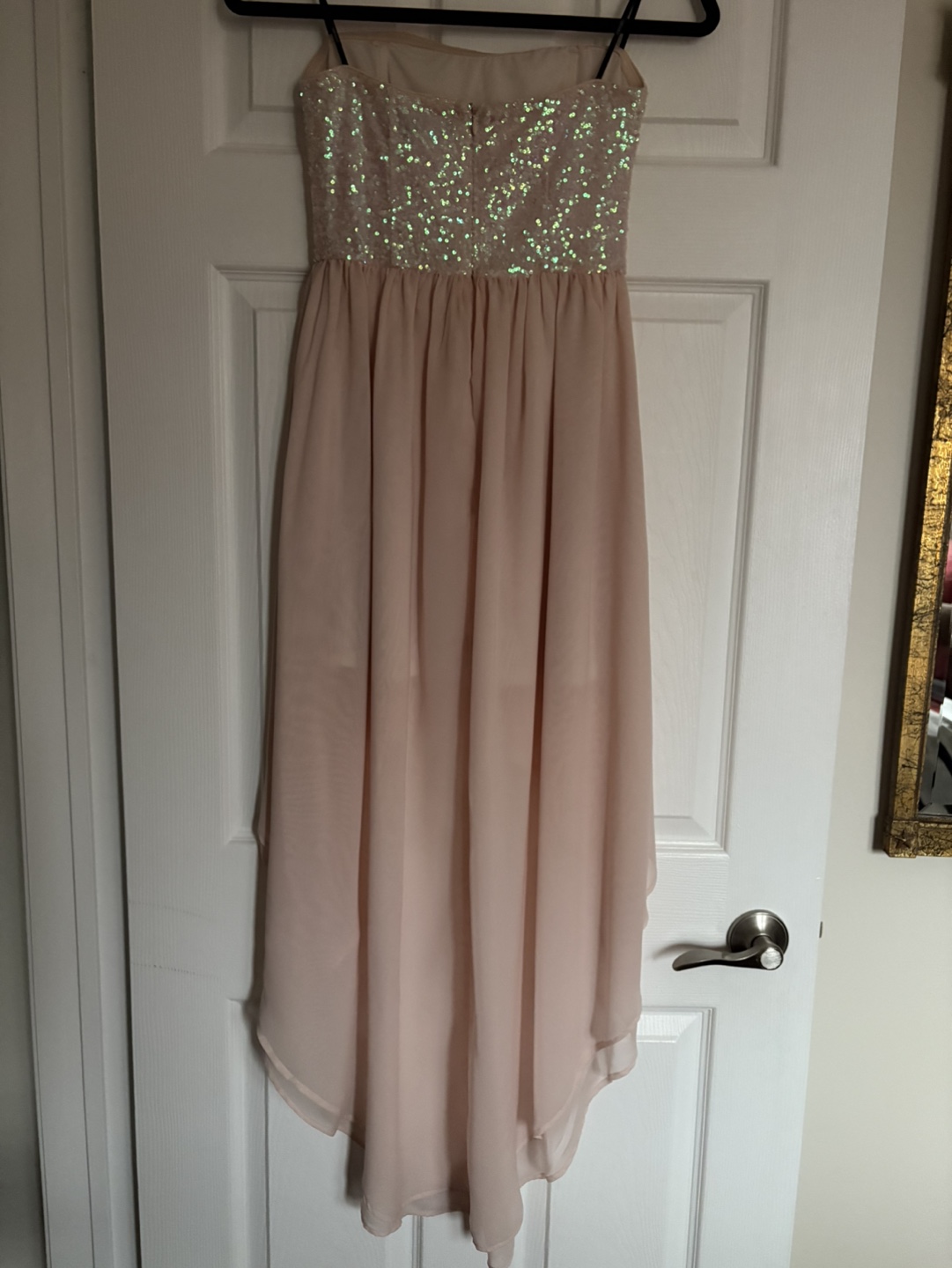 Stunning Blush Pink High-Low Sequin Dress - photo 2