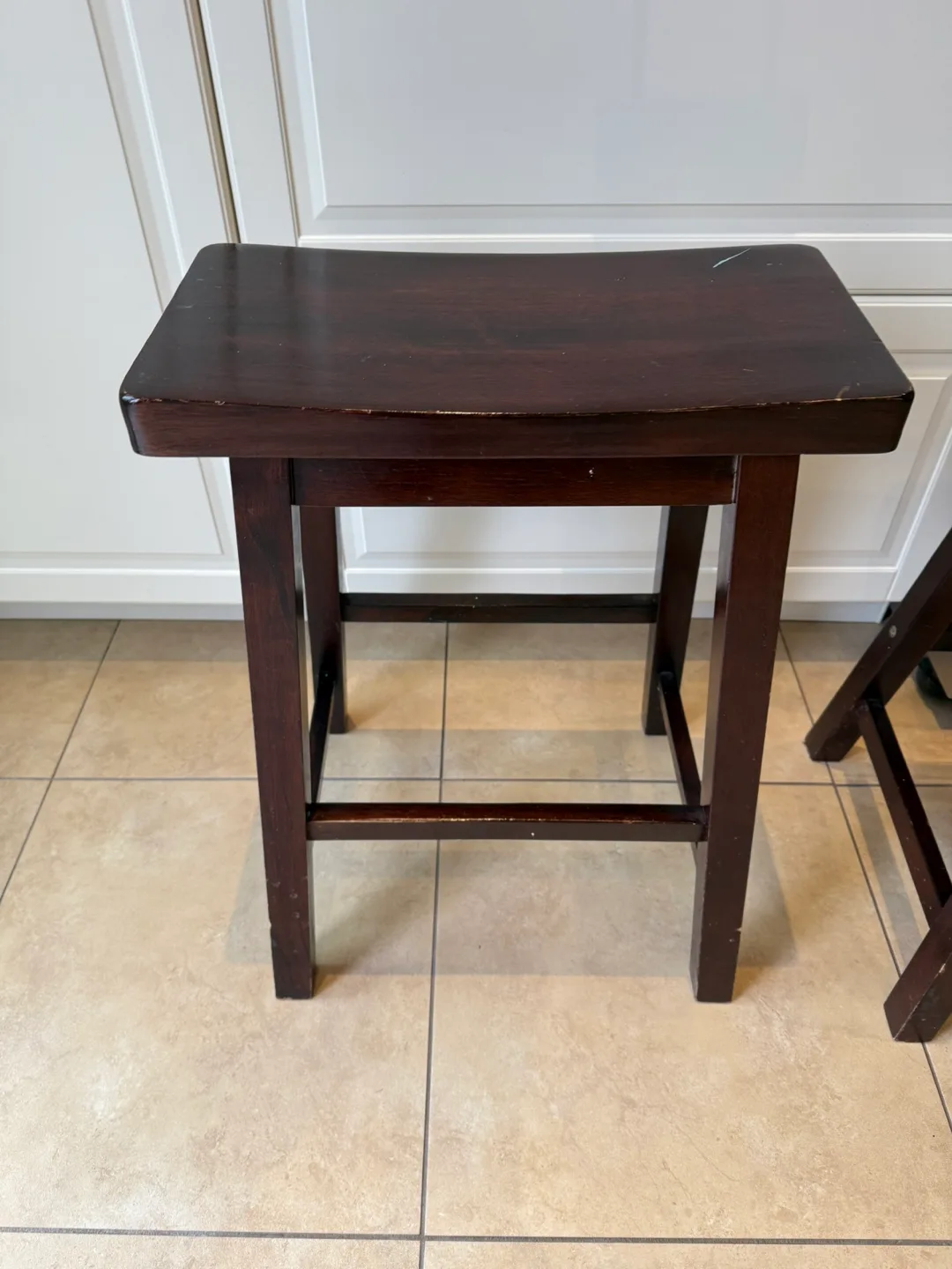 Two solid wood bar stools image indicator(2)