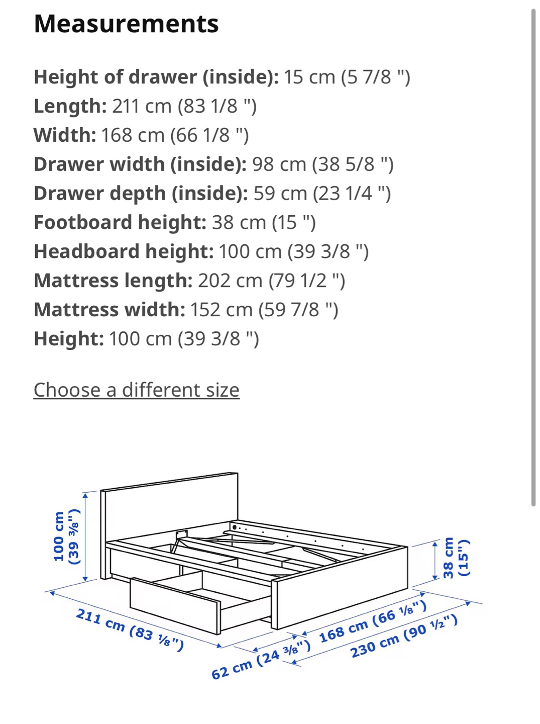 IKEA MALM queen Bed Frame with drawers - photo 3
