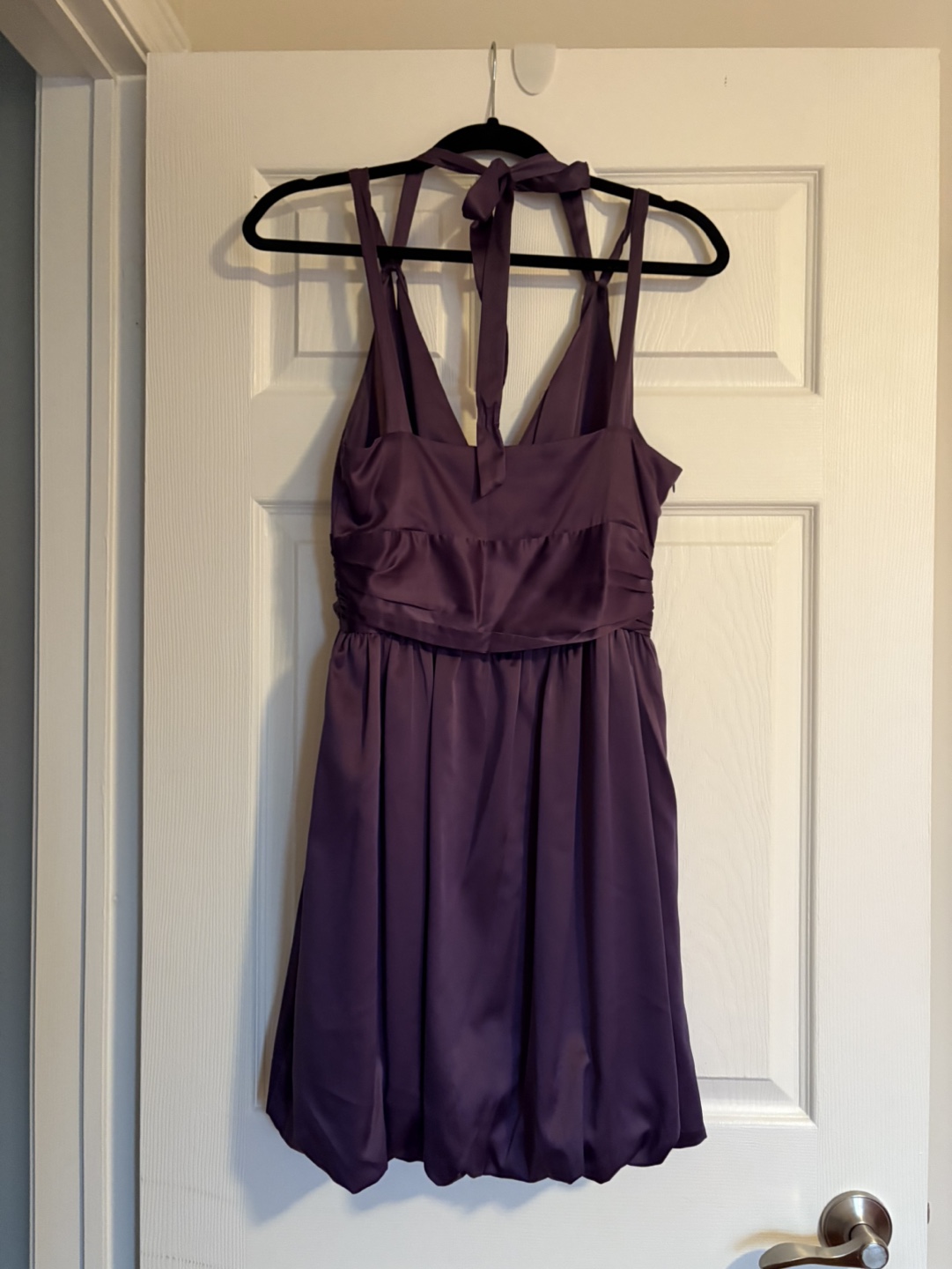 Purple Satin Halter Mini Dress - photo 2