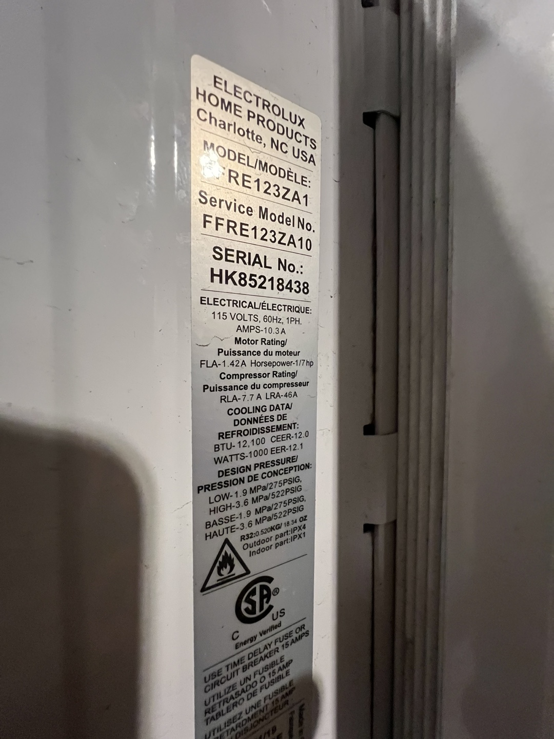 Window Air Conditioner - Model RE123ZA1 12,btu - photo 2