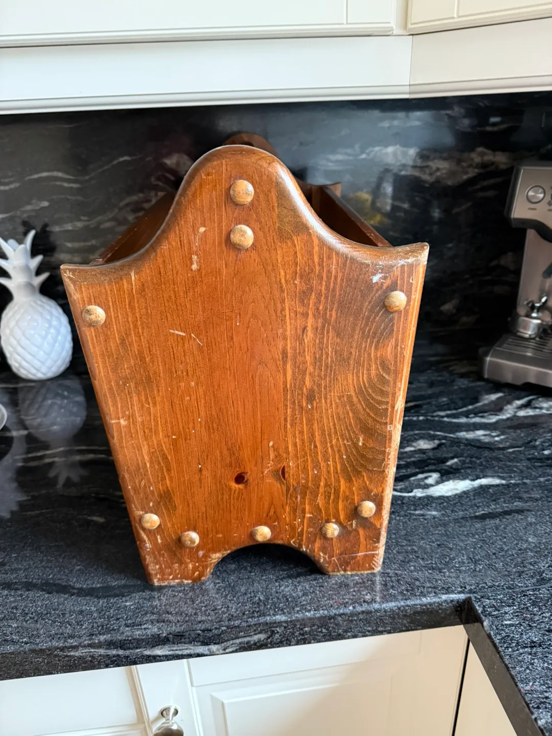 Vintage solid wood magazine rack image indicator(3)