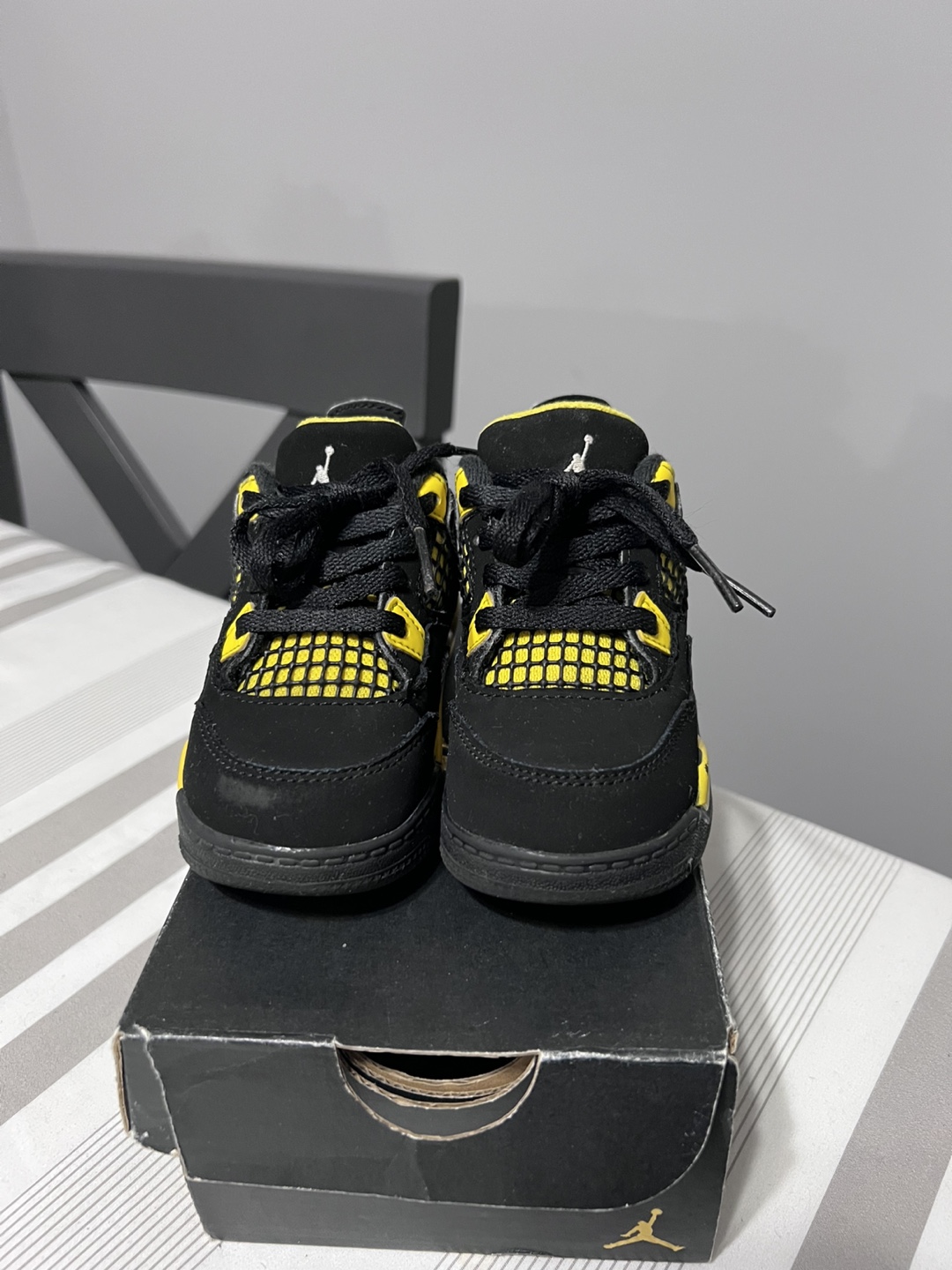 Air Jordan 4 Retro Toddler Shoes - Black & Yellow - photo 3