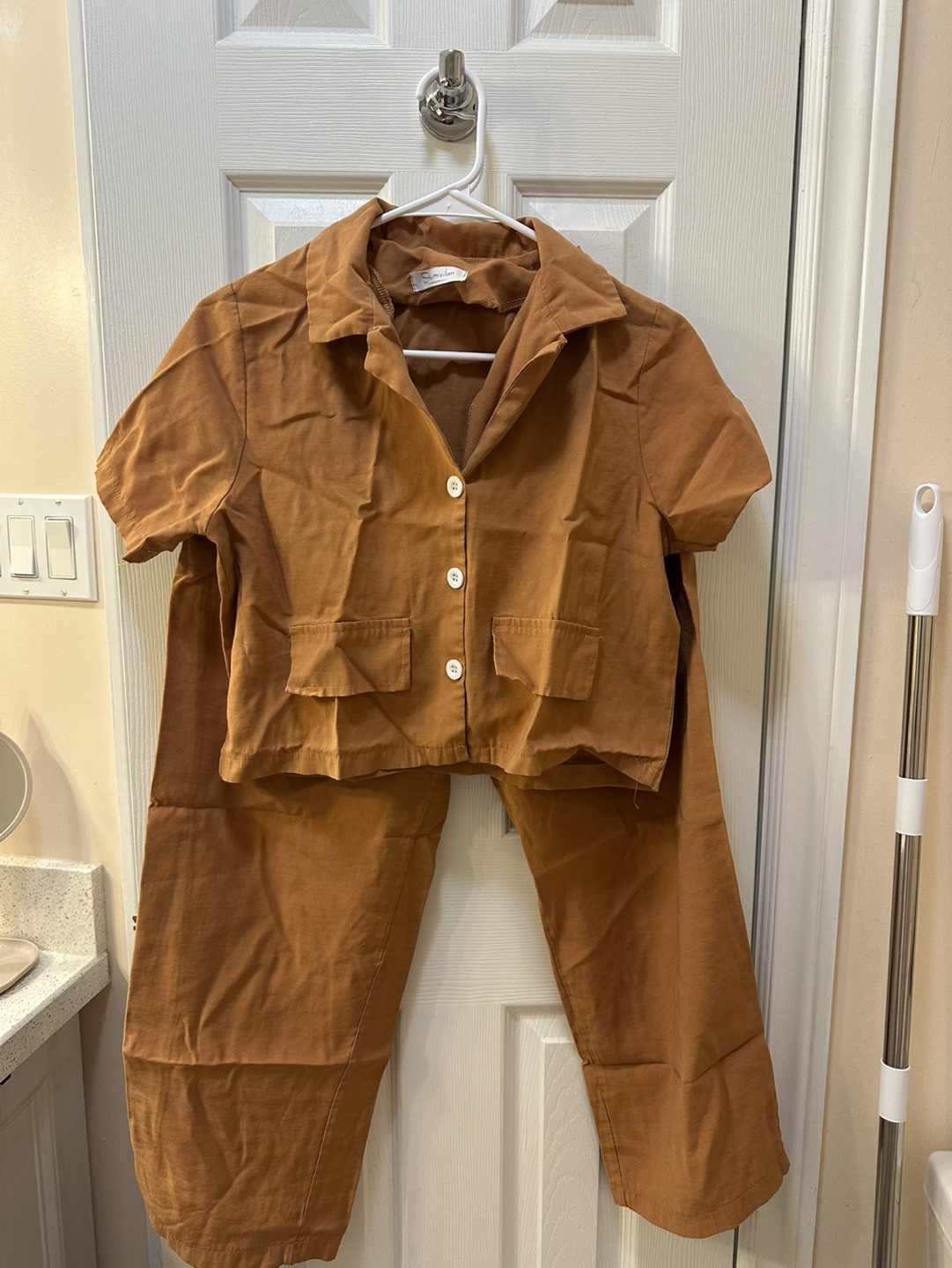 Brown linen co-ord set
