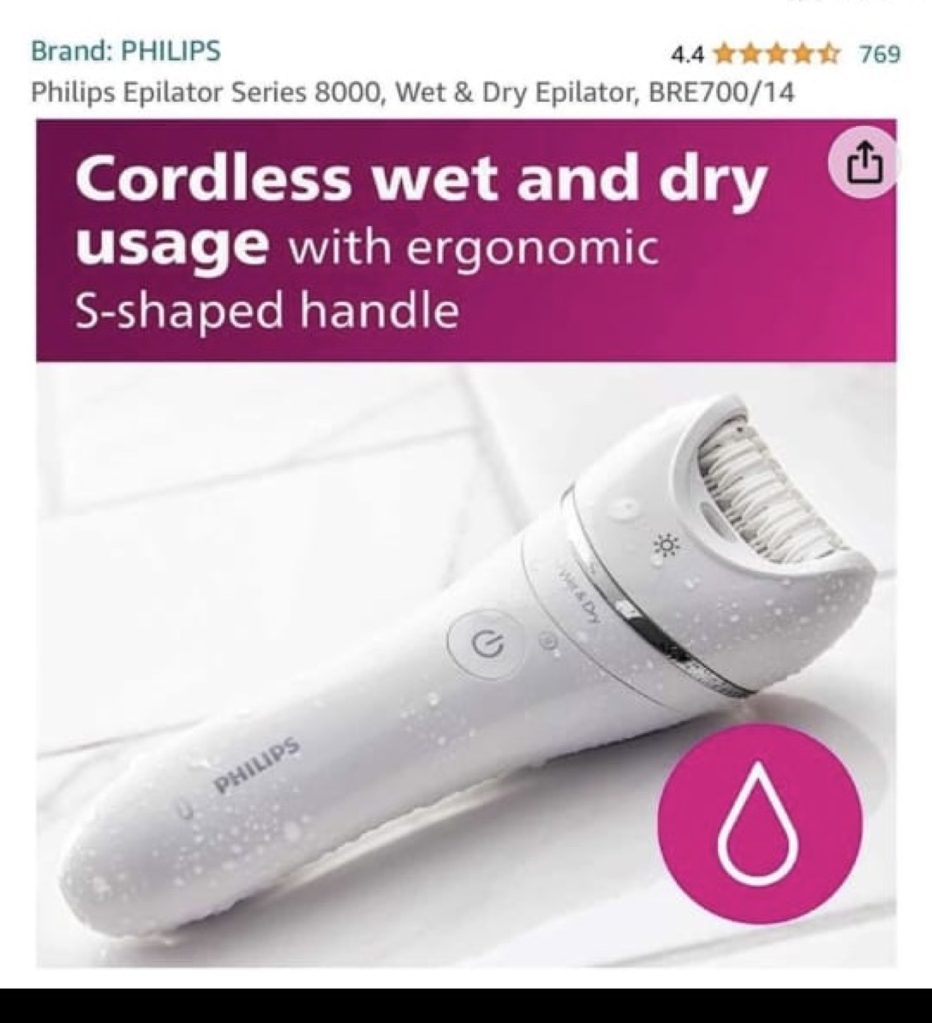 Philips Epilator Series 8000, BRE700/14, Wet & Dry - photo 4