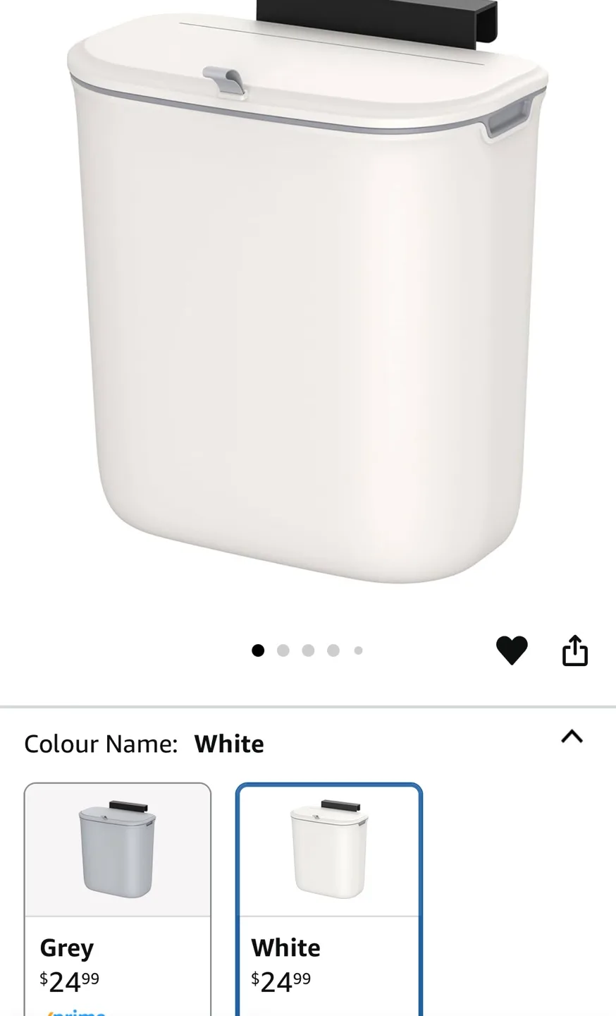 2.4 gallon White Hanging Kitchen Trash Bin (used) #freecycle 💚 image indicator(7)