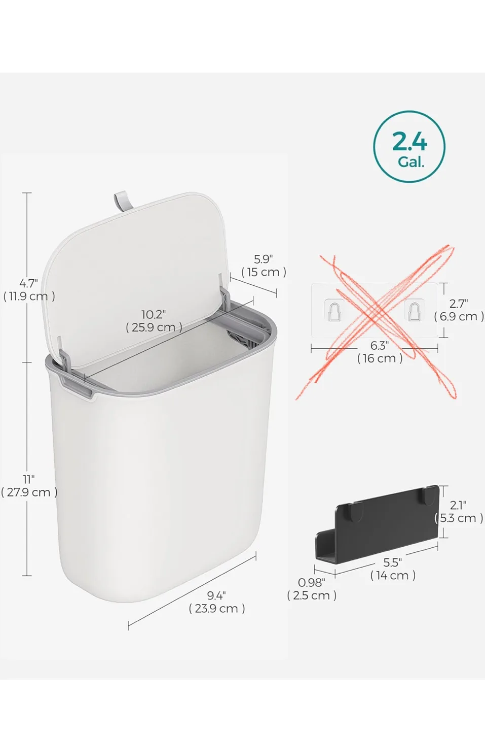 2.4 gallon White Hanging Kitchen Trash Bin (used) #freecycle 💚 image indicator(10)