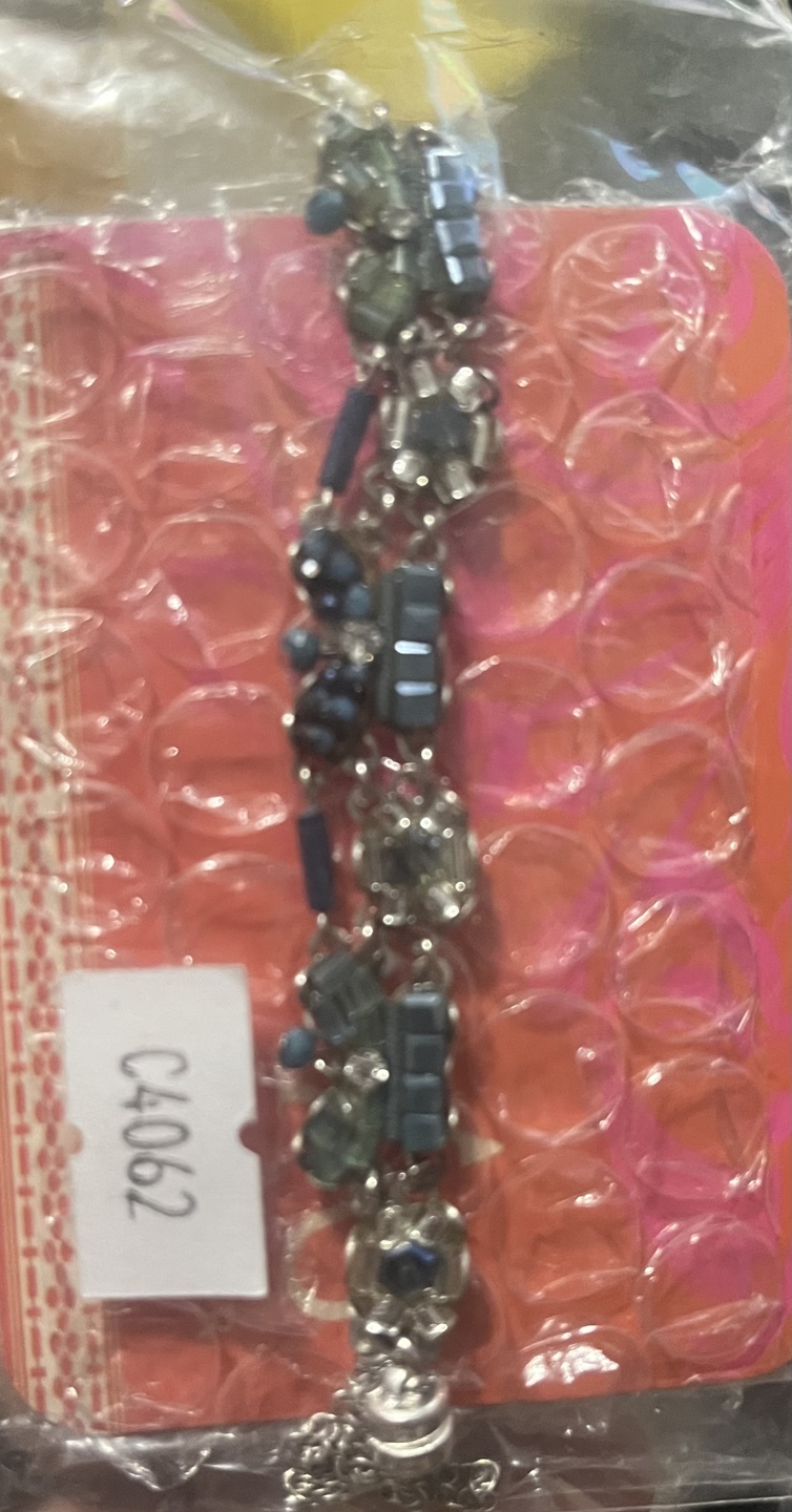 Ayala Bar Bracelet - Blue and Silver Beaded Charm Bracelet - photo 3