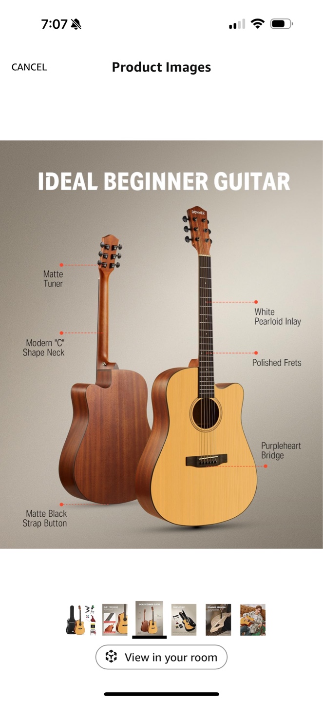 Donner DAG-1C Acoustic Guitar with Gig Bag - photo 3
