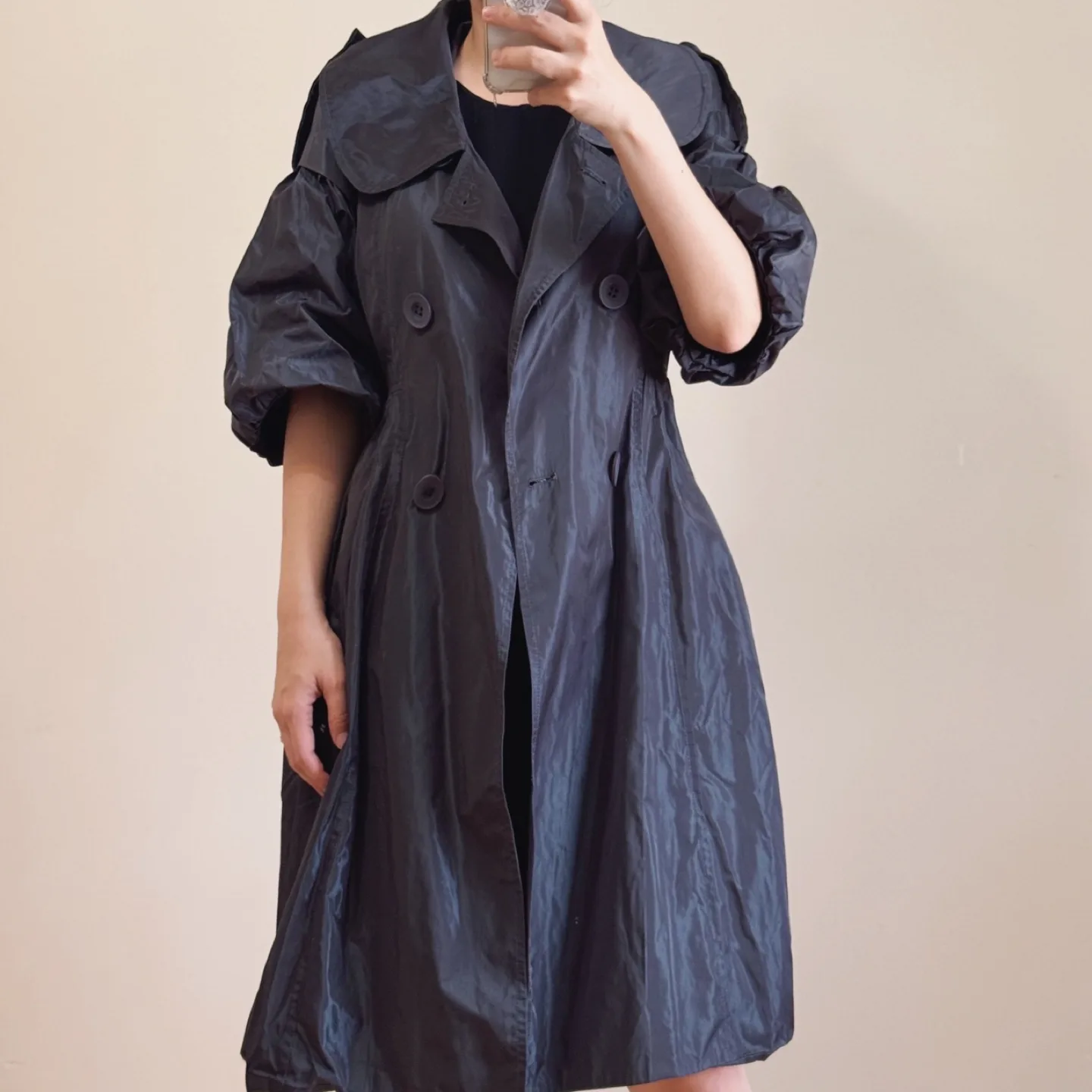 Vintage Puff Sleeve Windbreaker Coat image indicator(2)