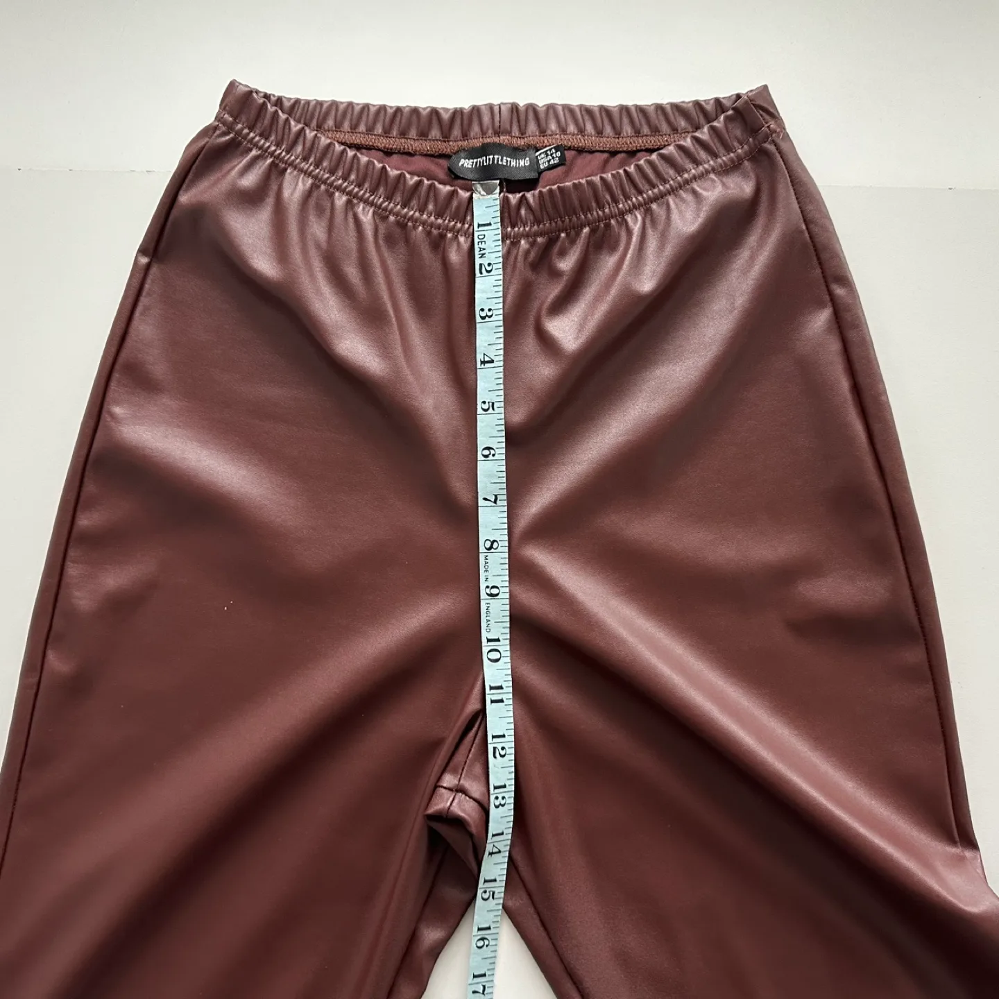 💚PrettyLittleThing Brown Faux Leather Leggings Large image indicator(5)