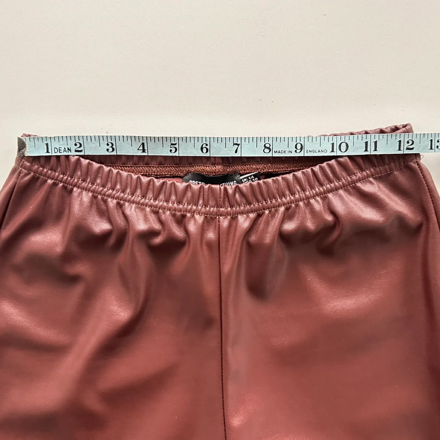 💚PrettyLittleThing Brown Faux Leather Leggings Large image indicator(4)