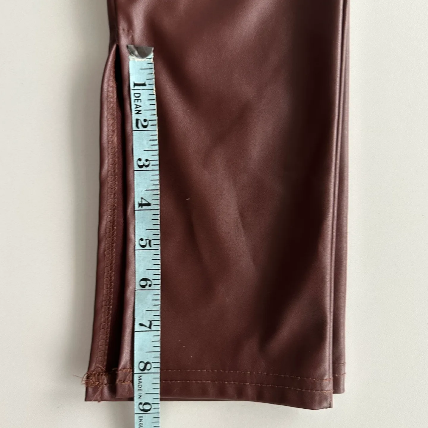 💚PrettyLittleThing Brown Faux Leather Leggings Large image indicator(8)