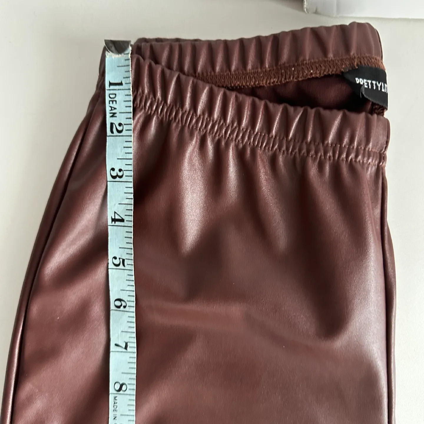 💚PrettyLittleThing Brown Faux Leather Leggings Large image indicator(9)