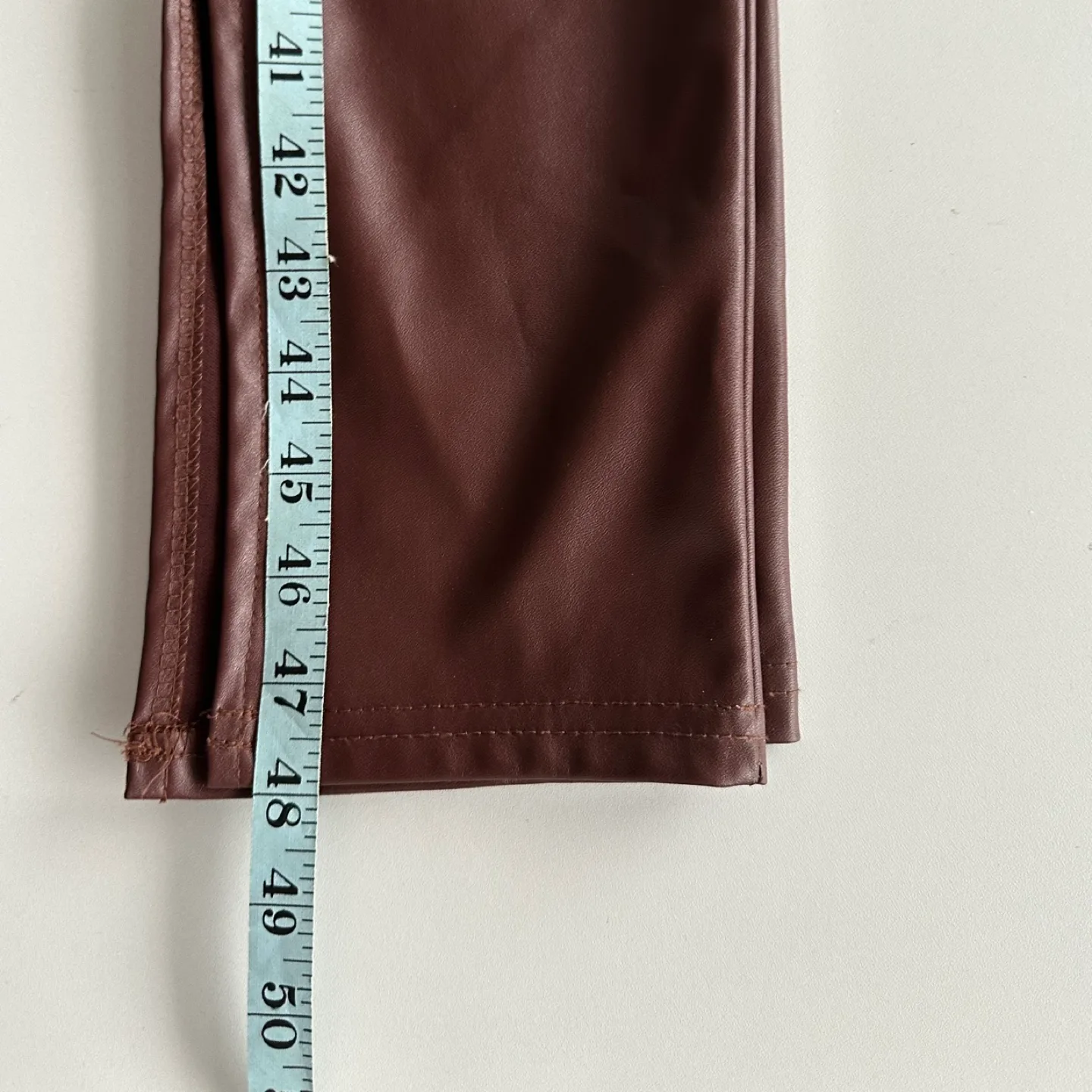 💚PrettyLittleThing Brown Faux Leather Leggings Large image indicator(10)