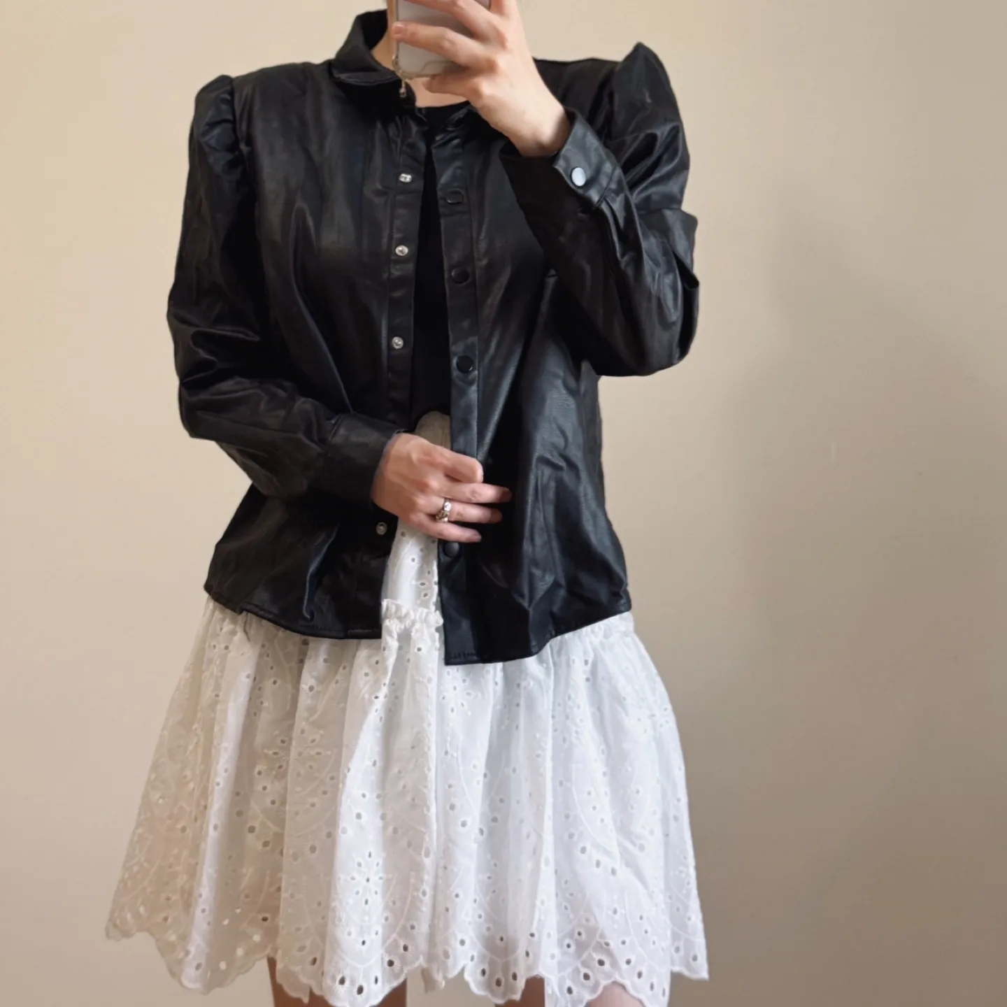 Vintage Faux Leather Puff Jacket image indicator(2)