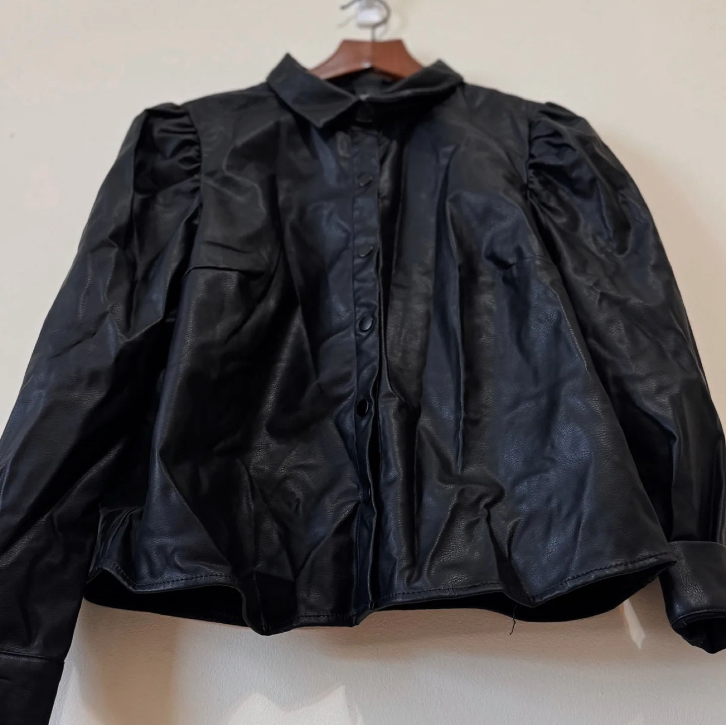 Vintage Faux Leather Puff Jacket image indicator(3)