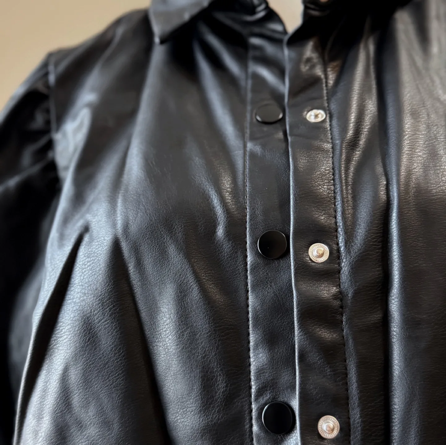 Vintage Faux Leather Puff Jacket image indicator(7)