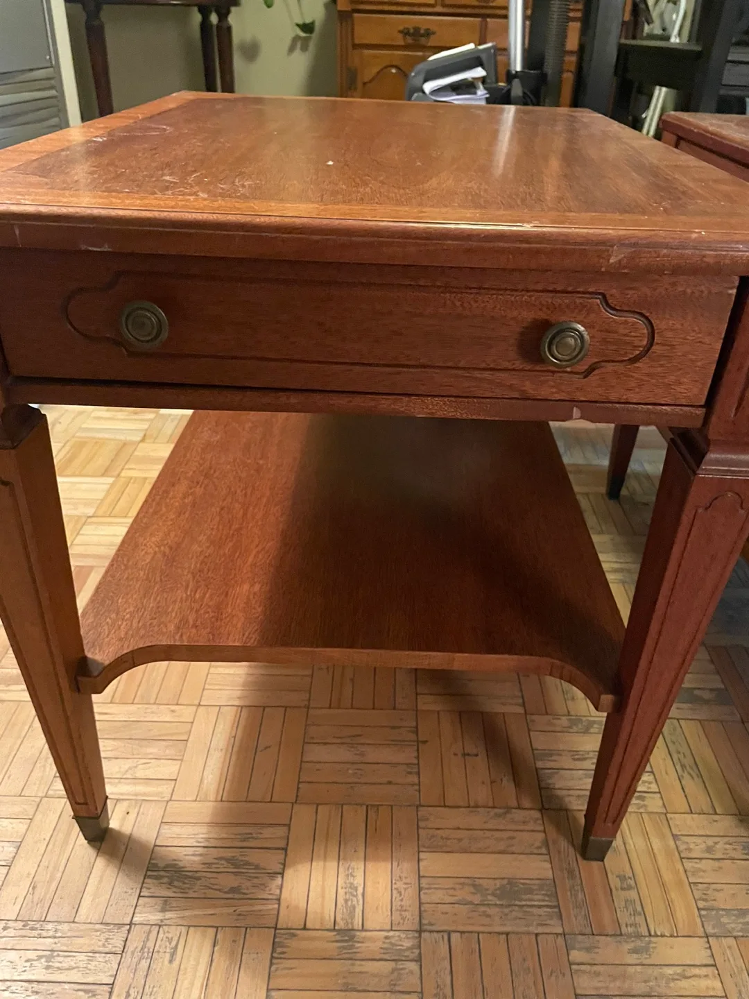 Pair of Vintage Wooden End Tables 💚 🥕 image indicator(2)
