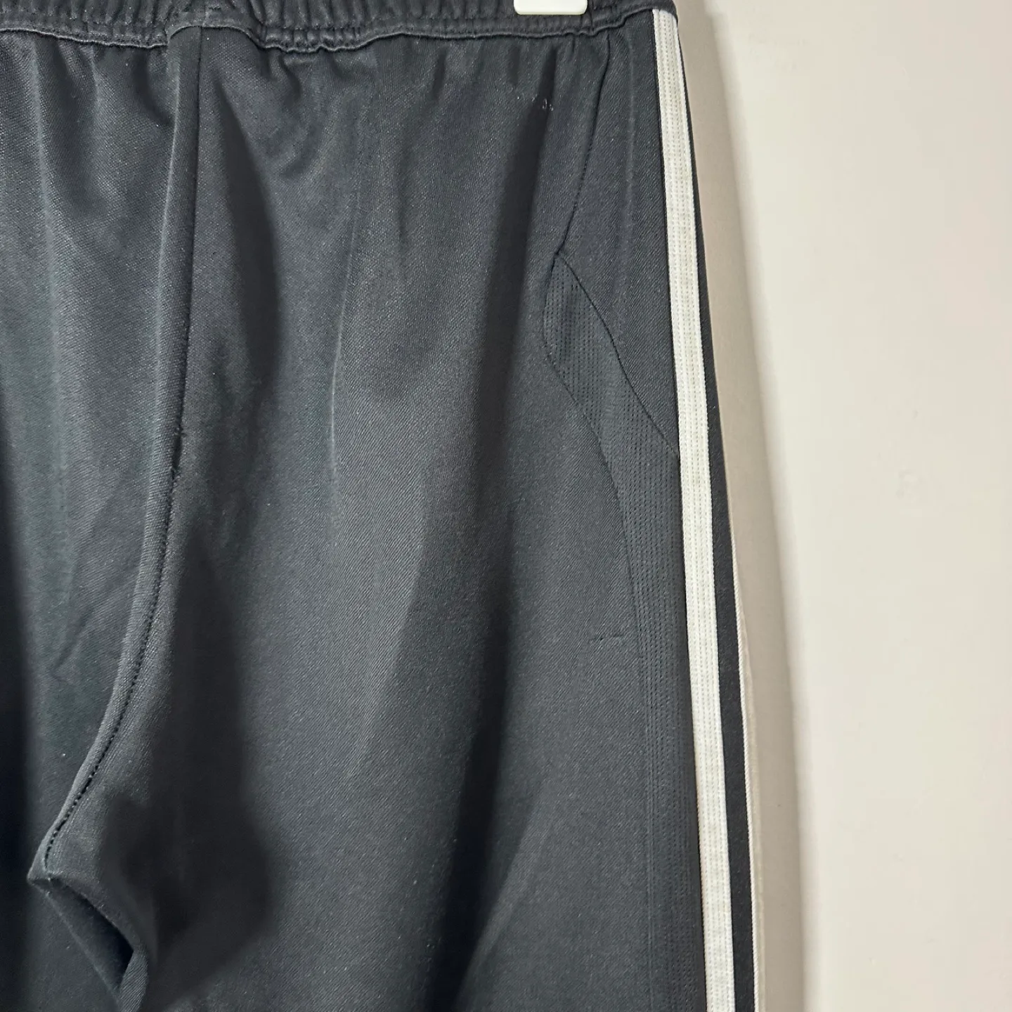 Adidas Women’s Black Track Pants White Stripes Zip Ankle Medium image indicator(4)