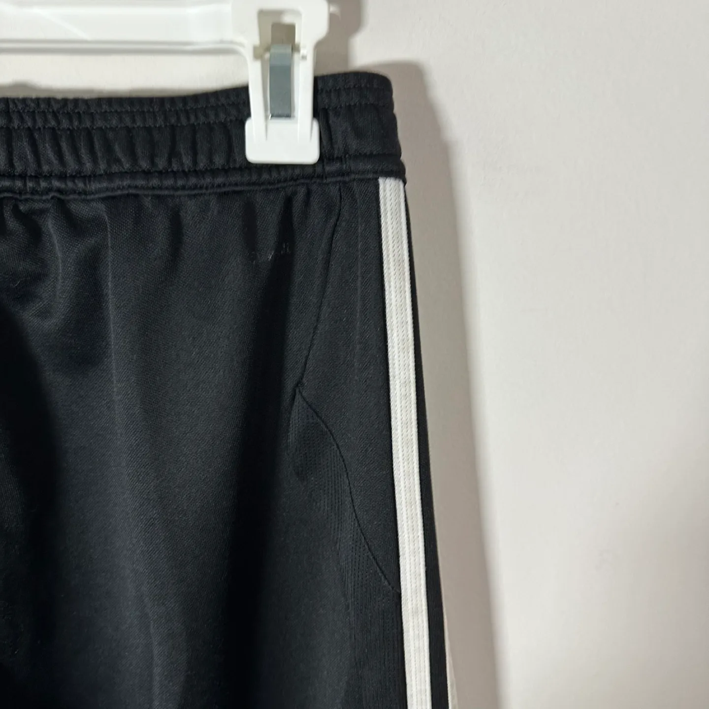 Adidas Women’s Black Track Pants White Stripes Zip Ankle Medium image indicator(3)