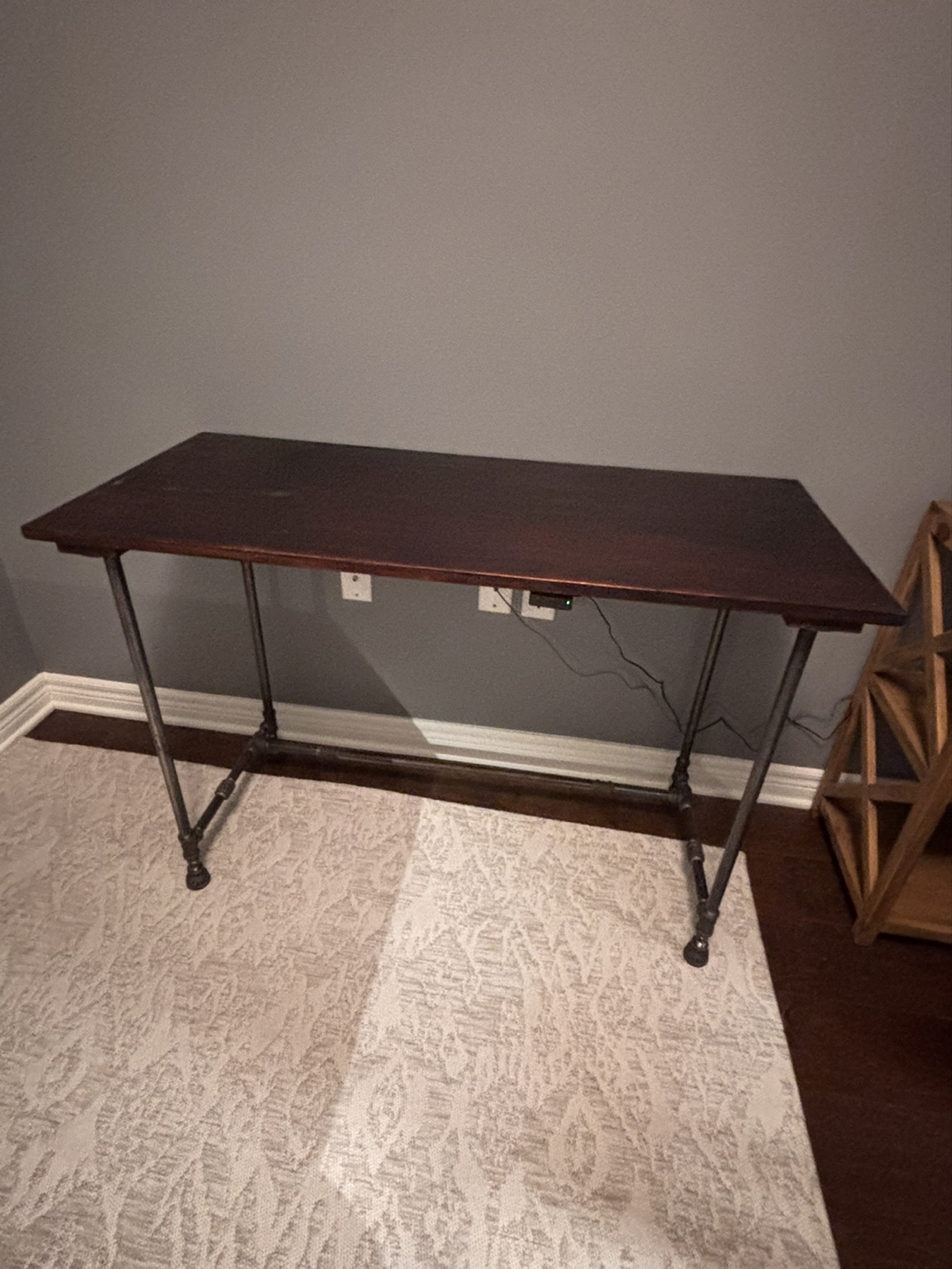 Industrial Style Desk with Metal Pipe Legs - photo 2