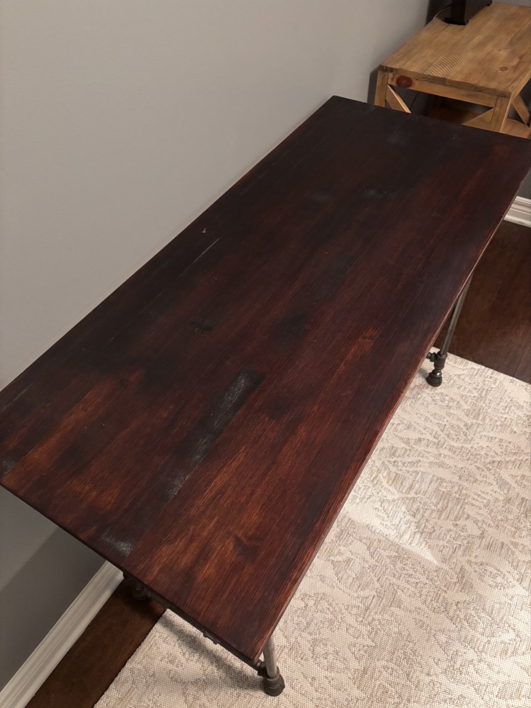 Industrial Style Desk with Metal Pipe Legs - photo 3