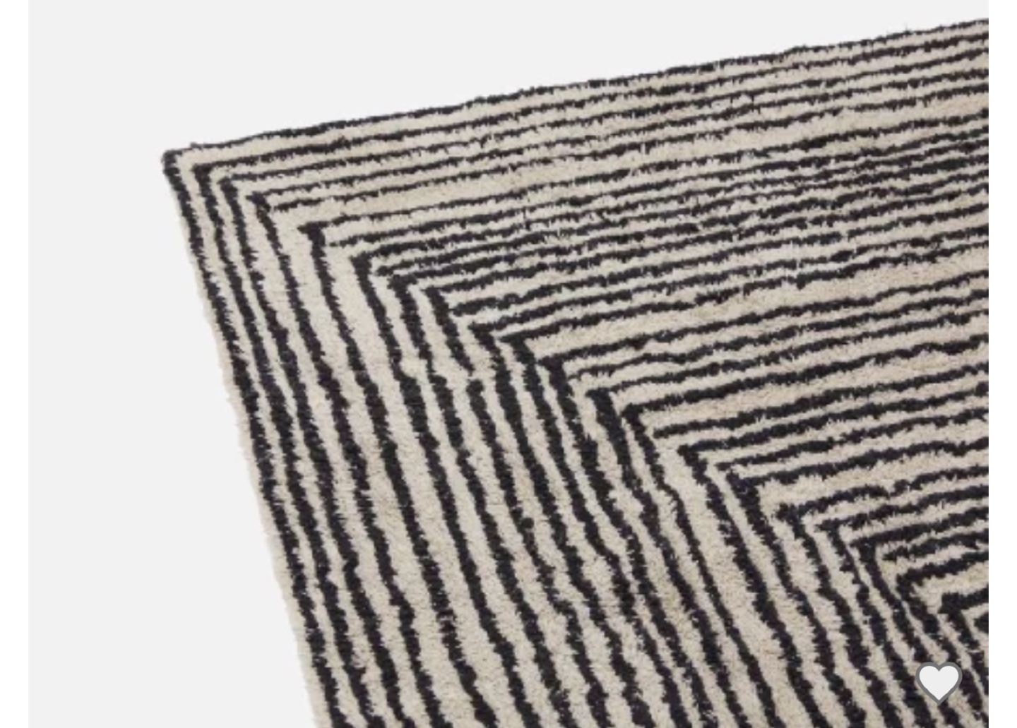 Black and White Striped woven Rug