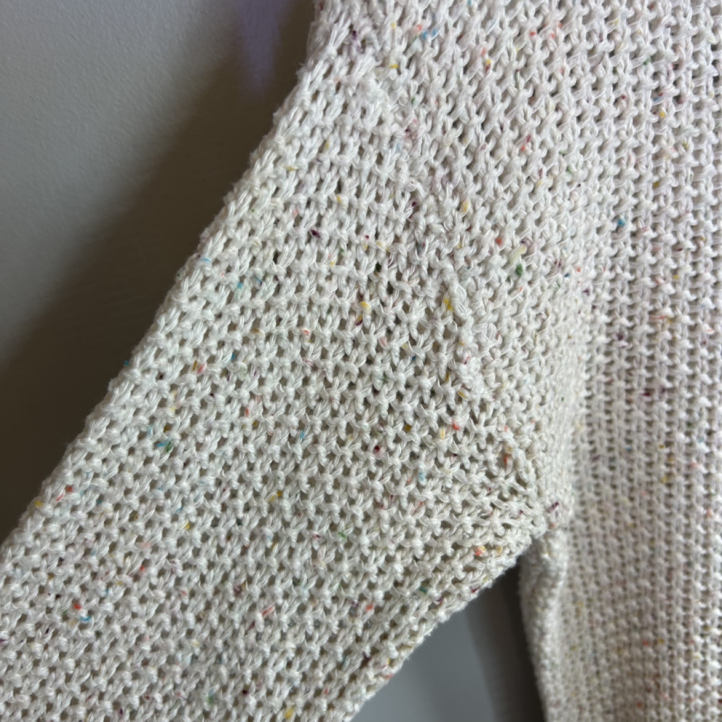 Mossimo Cream Multicoloured Fleck Knit Crewneck Sweater Size M - photo 2