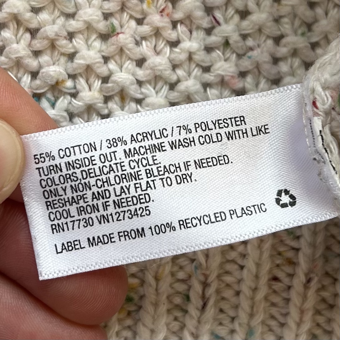 Mossimo Cream Multicoloured Fleck Knit Crewneck Sweater Size M - photo 5