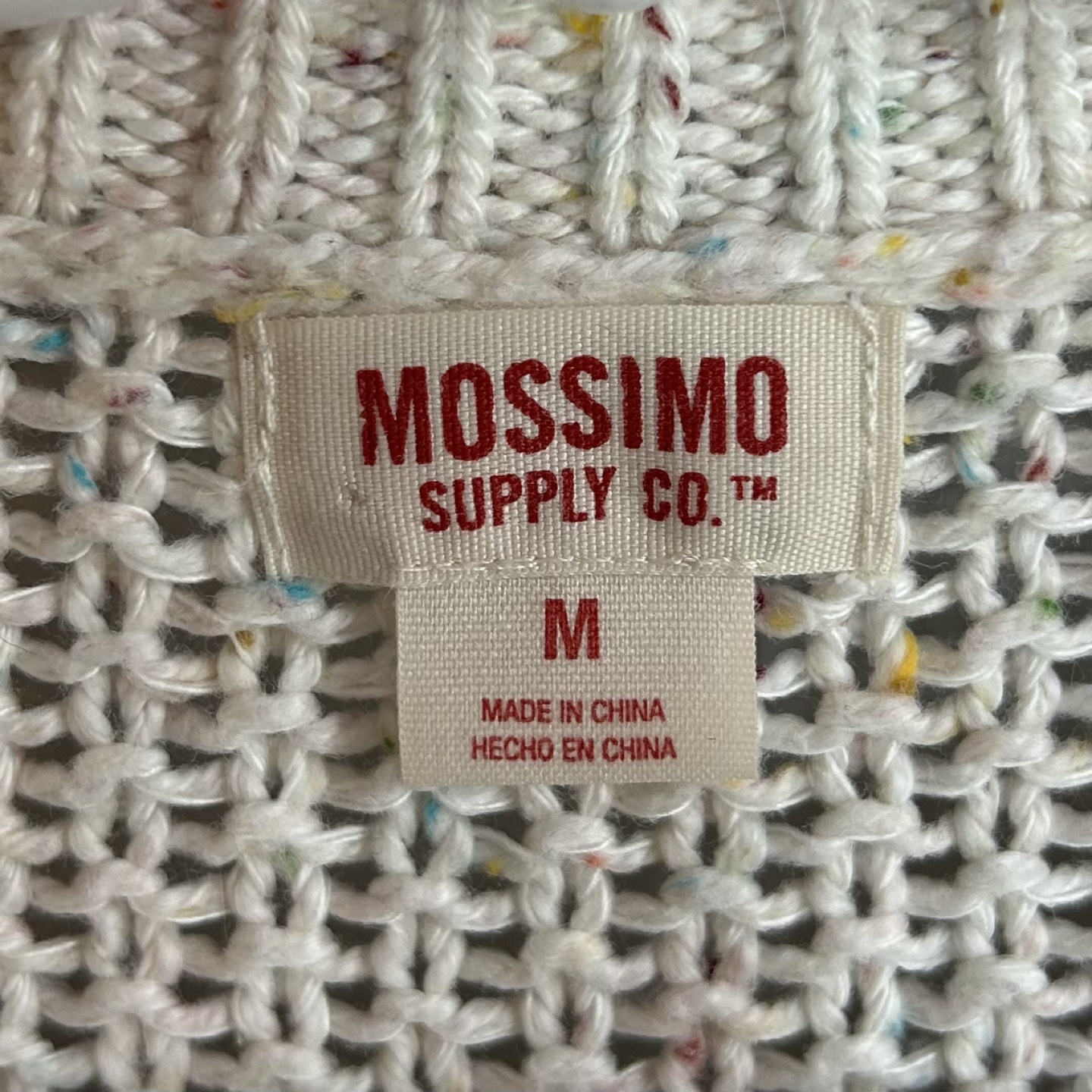 Mossimo Cream Multicoloured Fleck Knit Crewneck Sweater Size M - photo 3