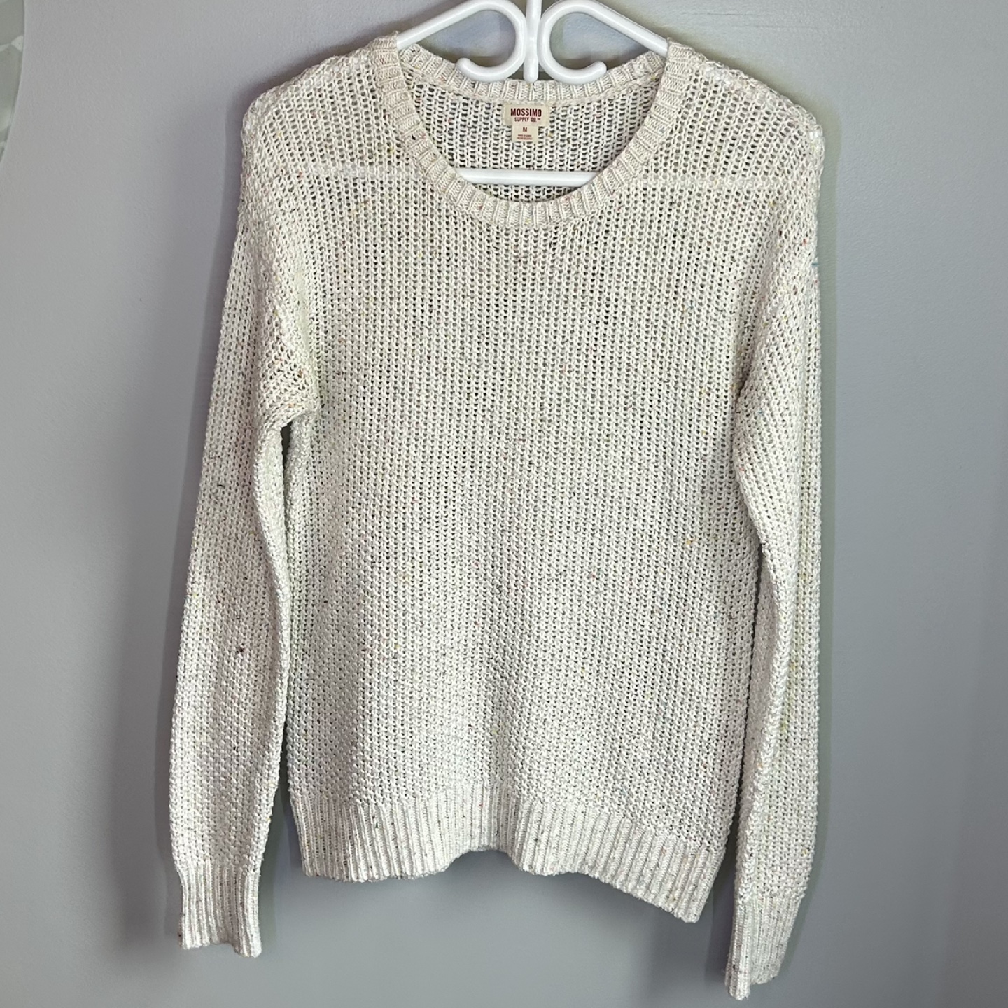 Mossimo Cream Multicoloured Fleck Knit Crewneck Sweater Size M
