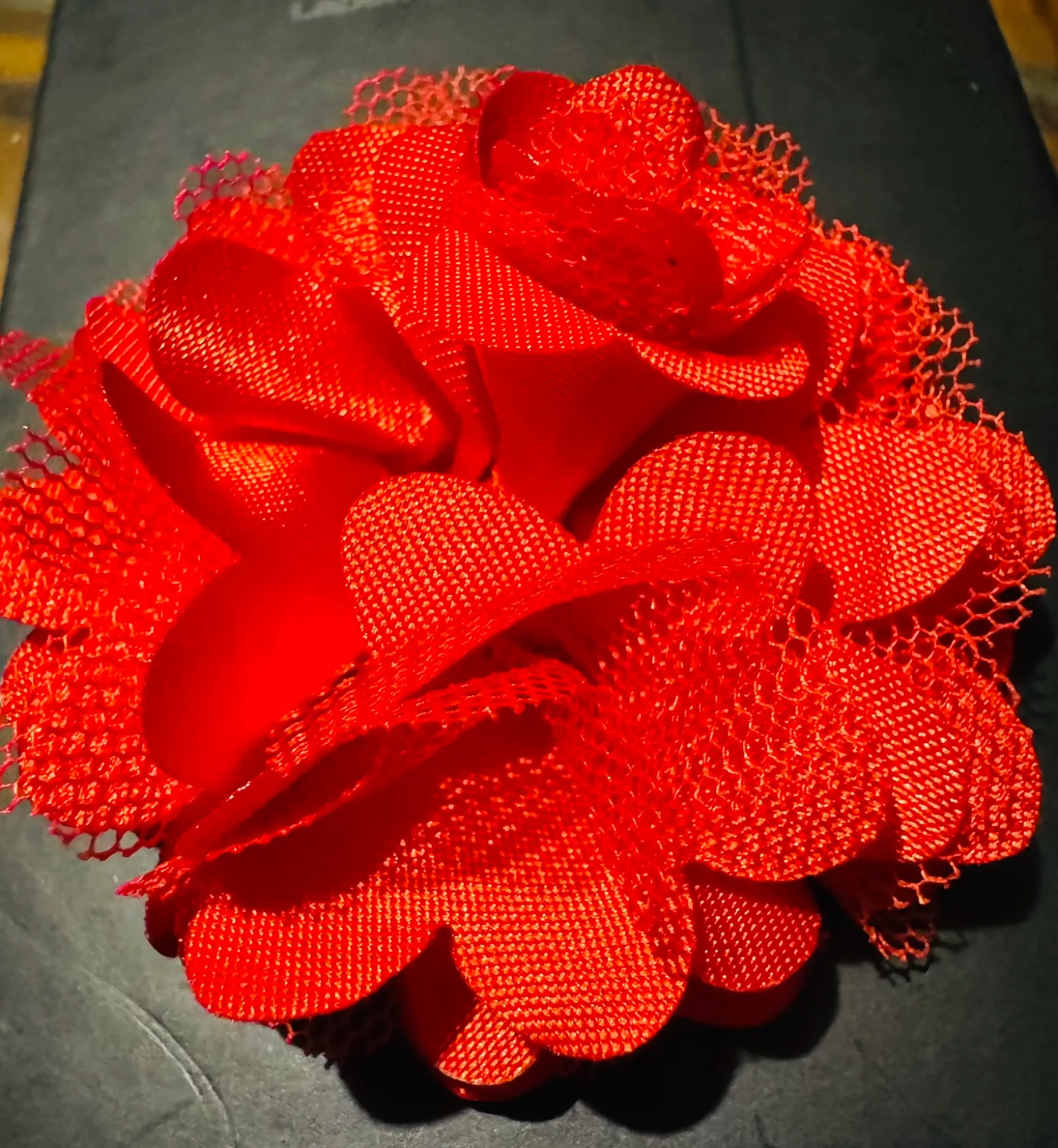 New RW & Co  Red Flower Lapel Pin thumbnail