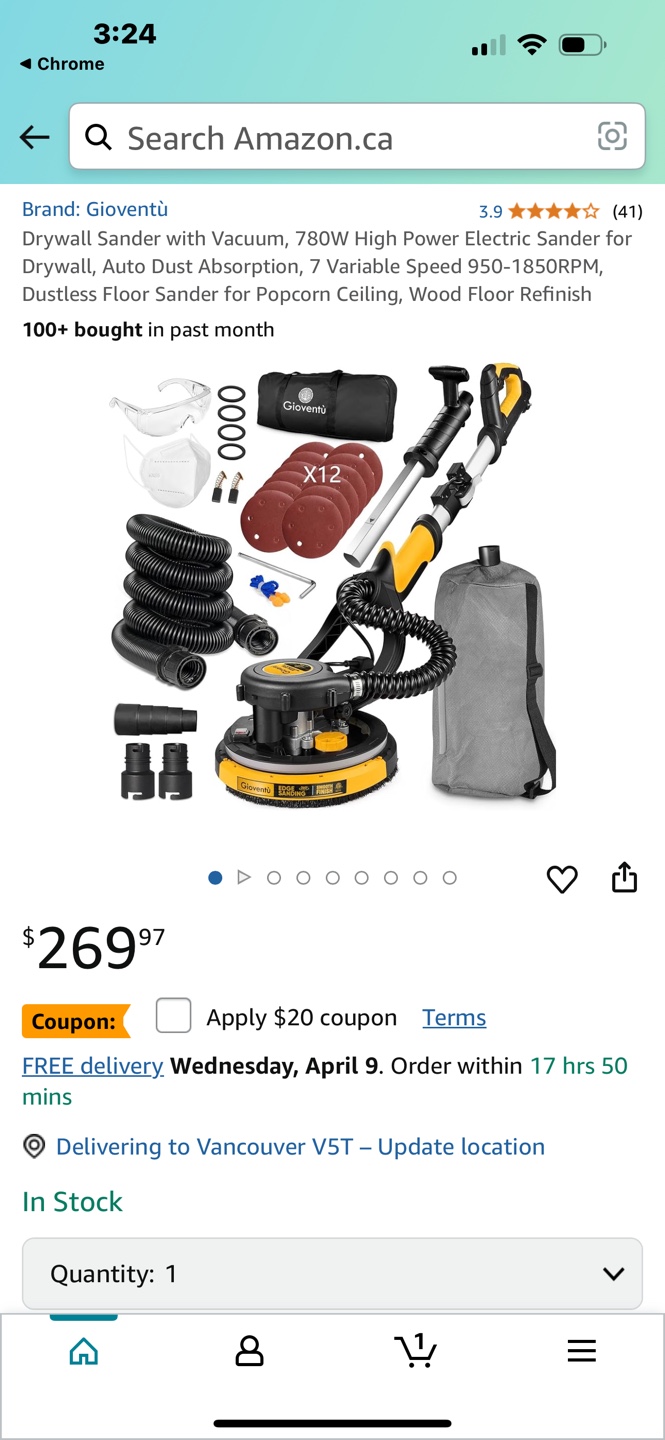 Gioventù Drywall Sander with Vacuum System