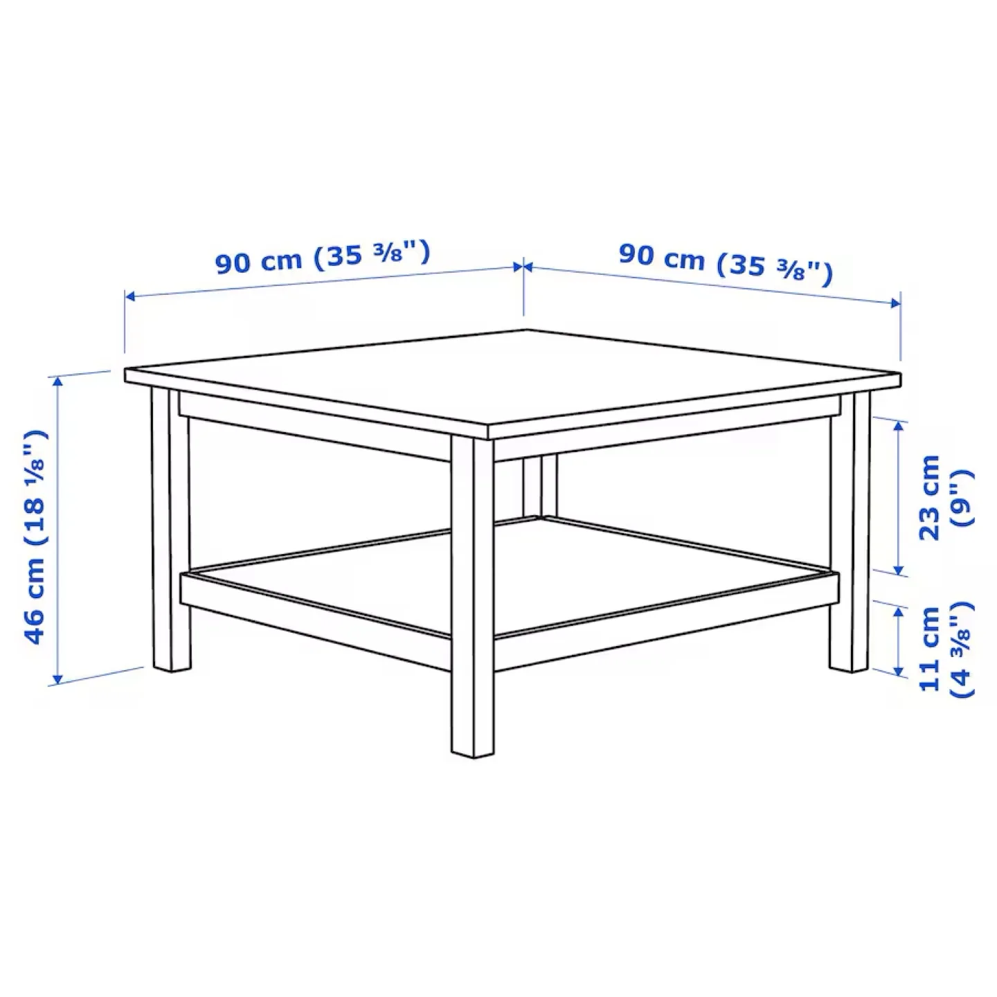 IKEA Hemnes Square Table - White image indicator(7)