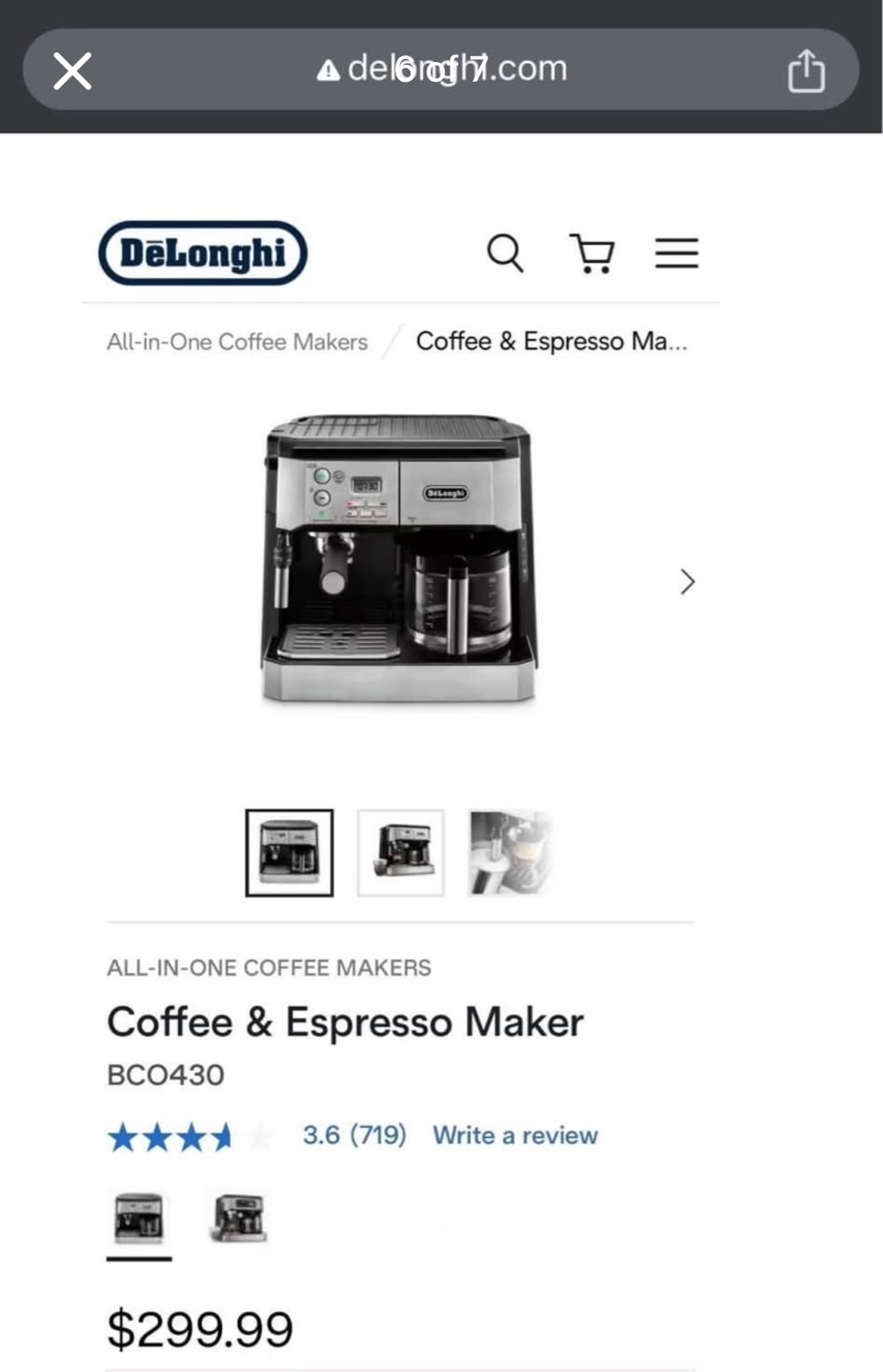 DeLonghi All-in-One Coffee & Espresso Maker BCO430 - photo 5