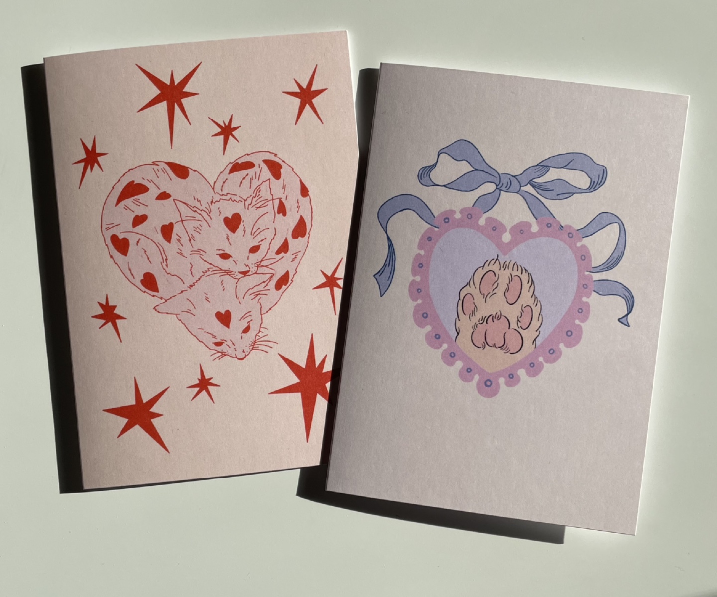 Valentines Greeting Cards (Assorted – Cats & Flowers) - photo 4