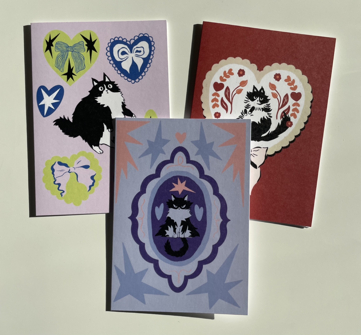 Valentines Greeting Cards (Assorted – Cats & Flowers) - photo 3