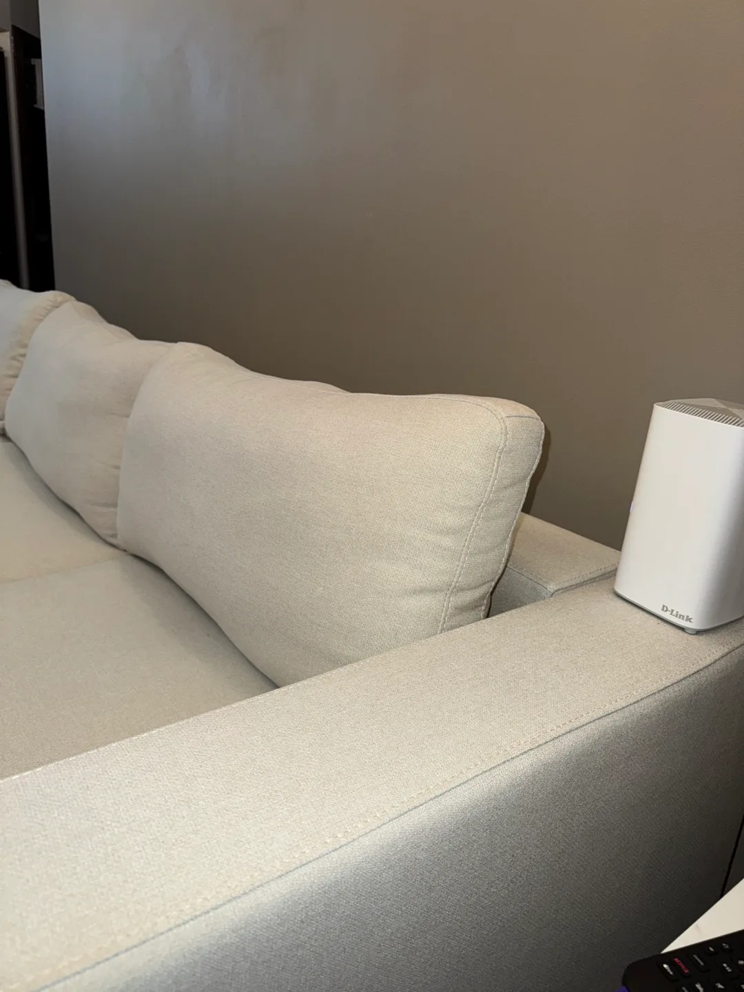 COZEY LIKE NEW Sectional Sofa- used always with a cover image indicator(9)