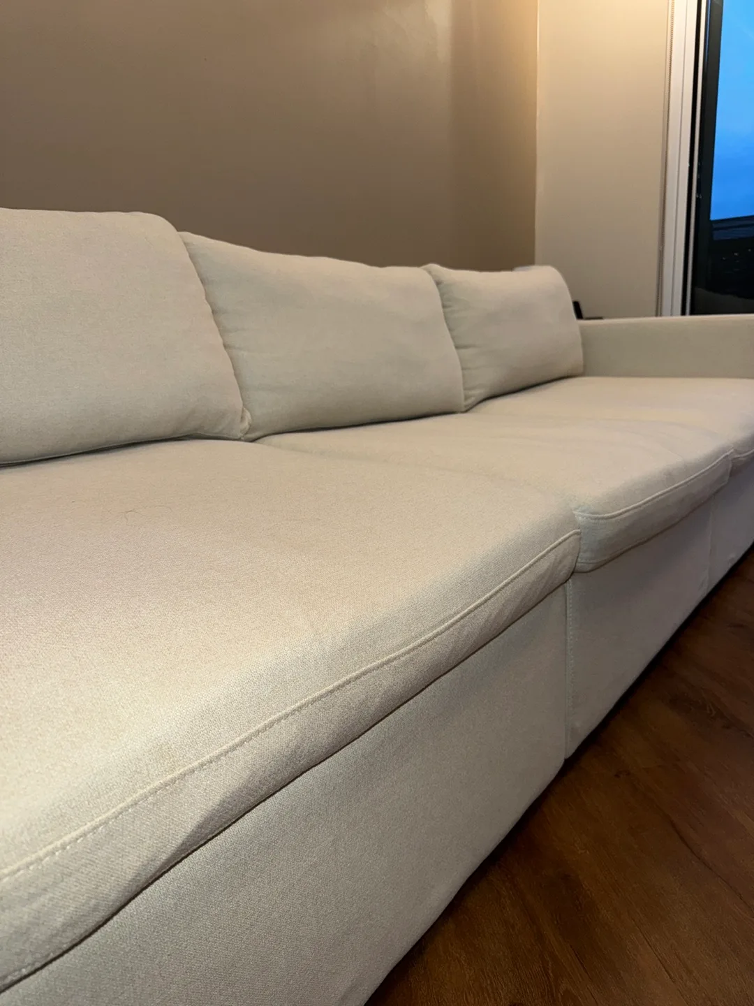 COZEY LIKE NEW Sectional Sofa- used always with a cover image indicator(5)