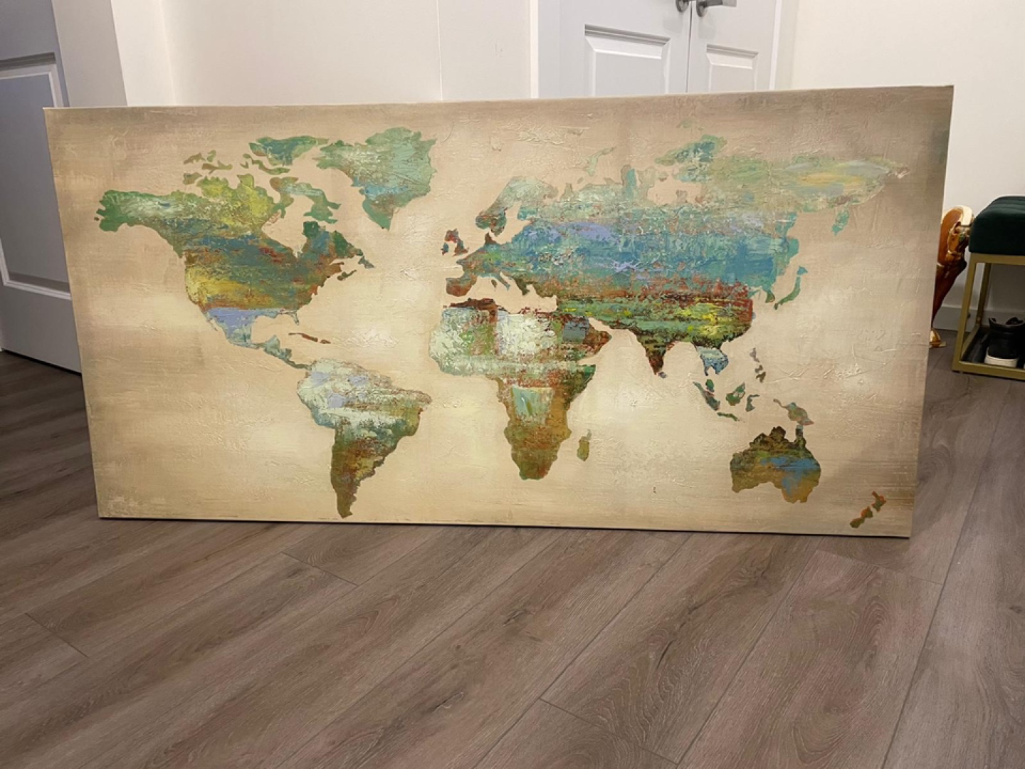 World Map Canvas 55”X 27.5”