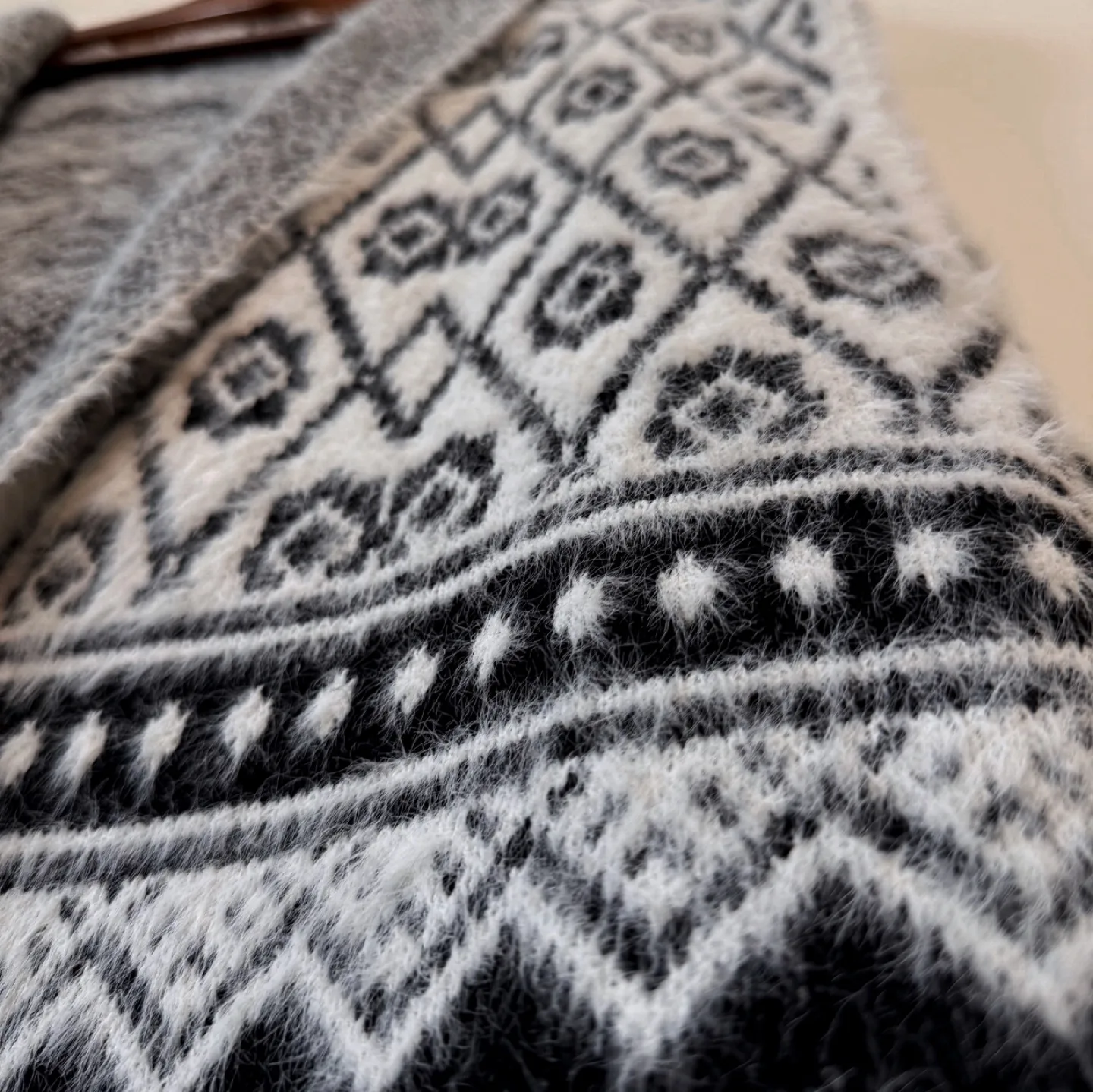 Vintage Hooded Knit Fringe Vest image indicator(4)